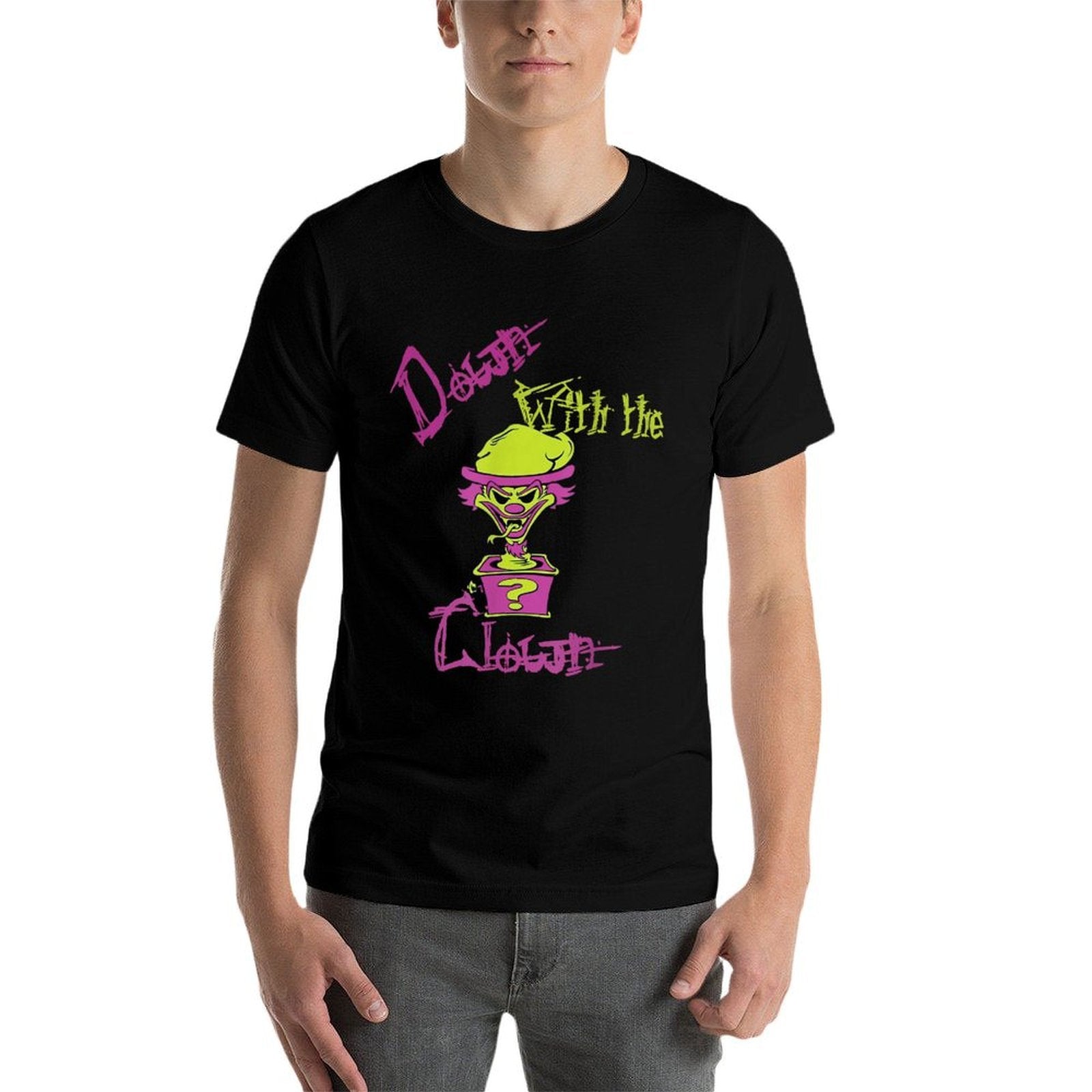 Cool Unique Down With The Clown ICP Design Mens Black Cartoon  Durable T-Shirt