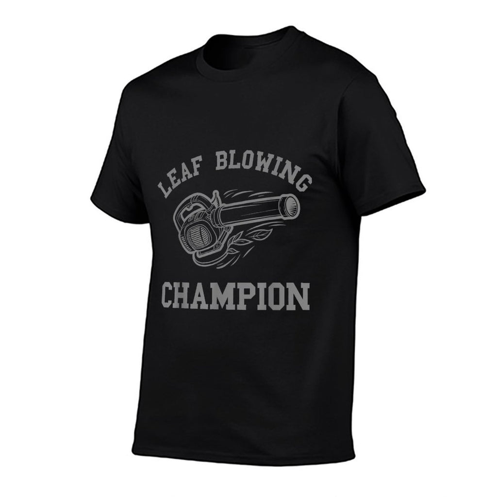 Leaf Blower Mens Leaf Blowing Champion Funny Lawn Care Yard  Ribbed Collar T-Shirt