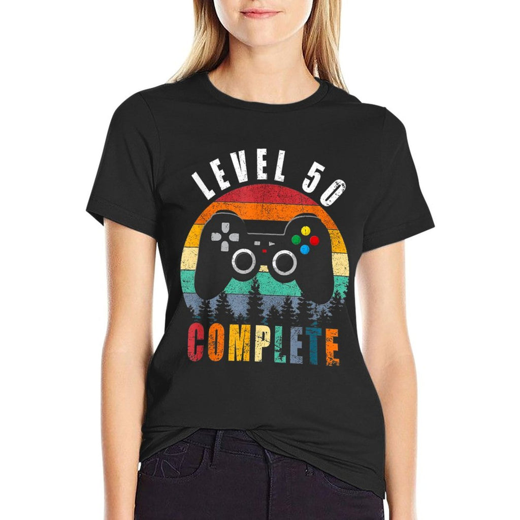 50 Retro Vintage 50th Birthday Gift For Gamer Classic  Versatile T-Shirt