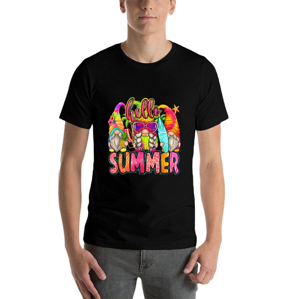 Cute Hello Summer Gnomes Beach Gnomes  Polyester Blend T-Shirt