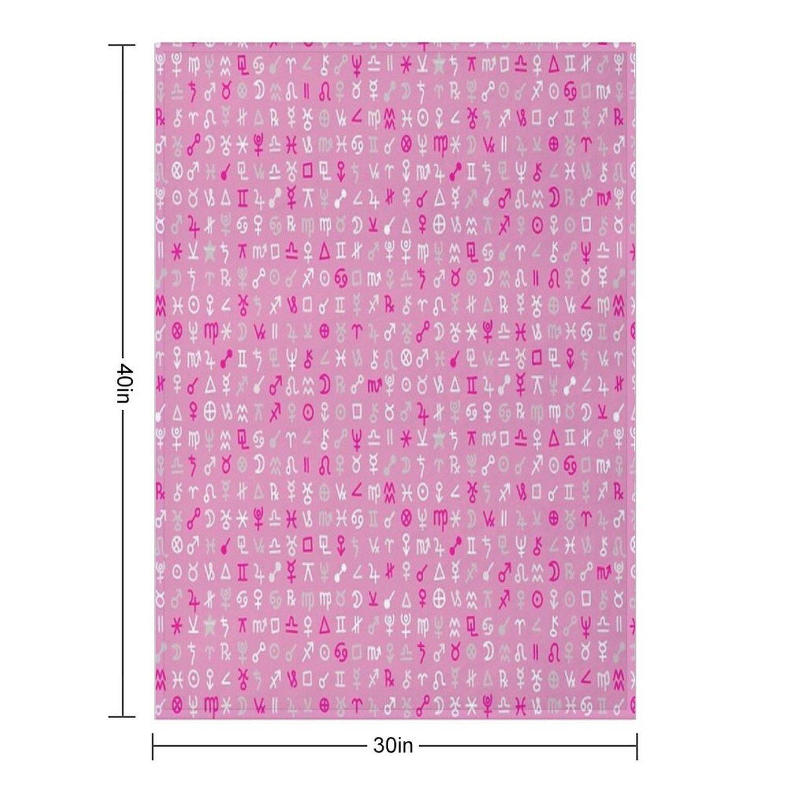Astrology Symbols And Signs Pink Pattern Wrinkle-free Throw Blanket