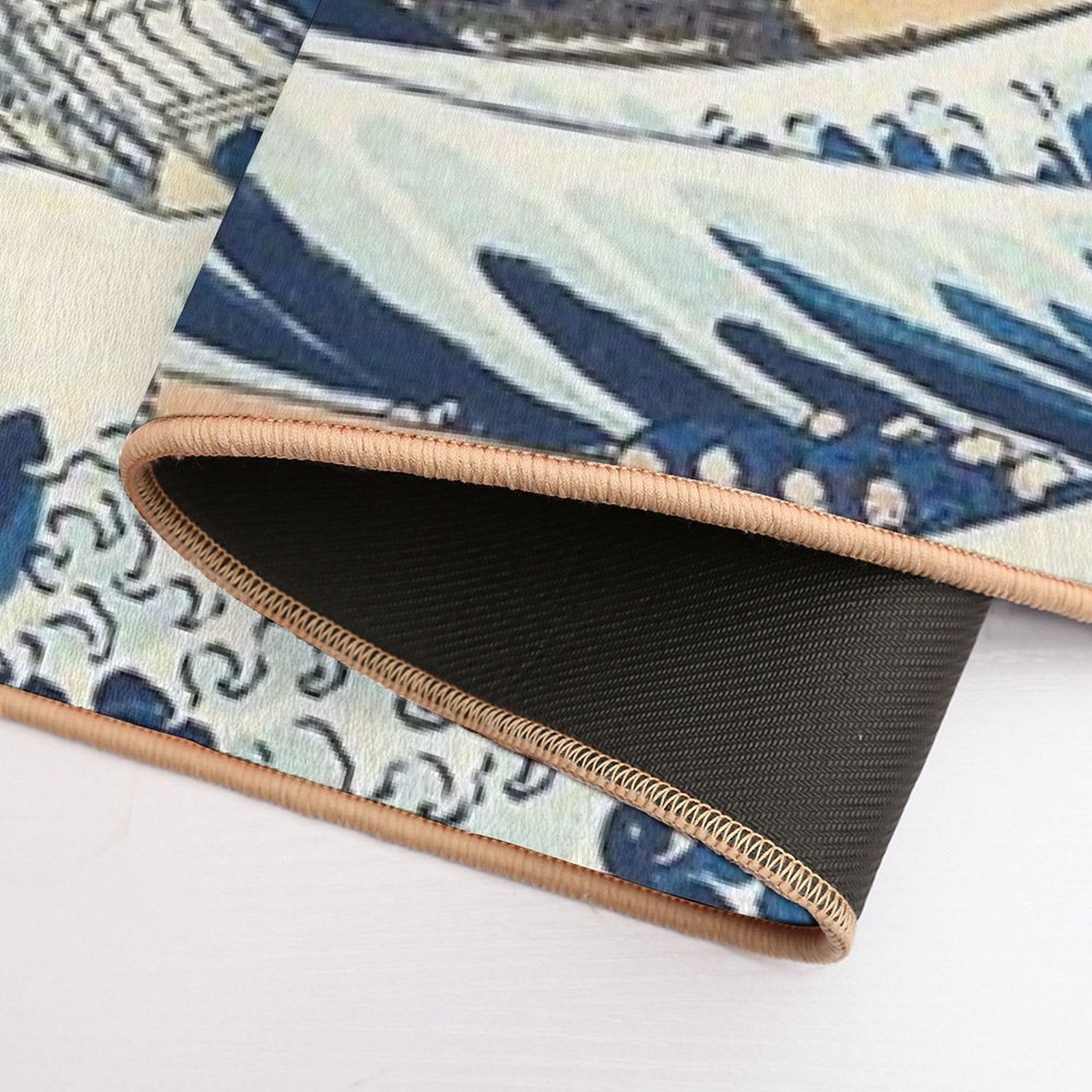 The Great Wave Off Kanagawa Retro Vintage Sunset  Pet-Safe Bath Mat