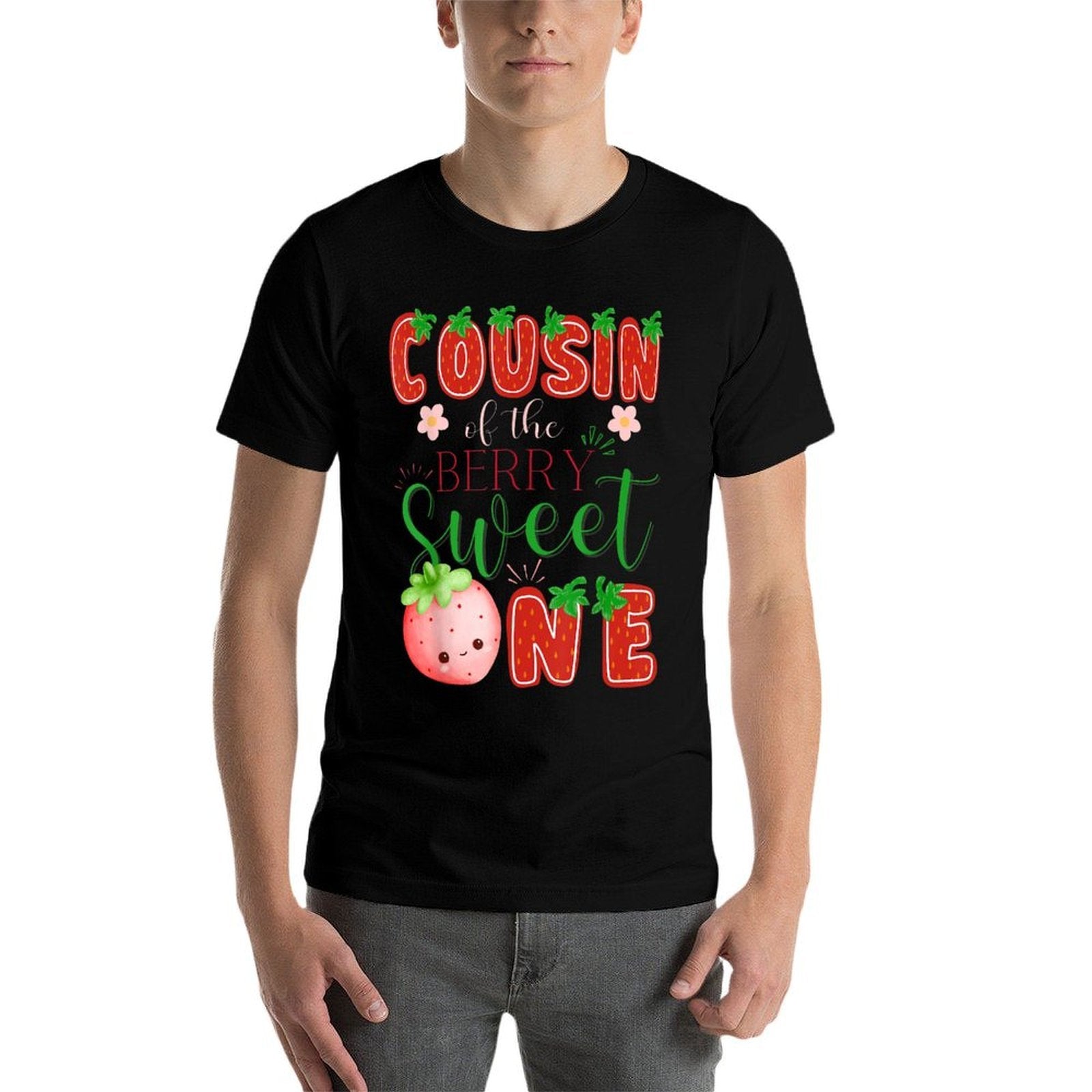 Cousin Of The Berry Sweet One 1St Birthday Strawberry  Tagless Design T-Shirt