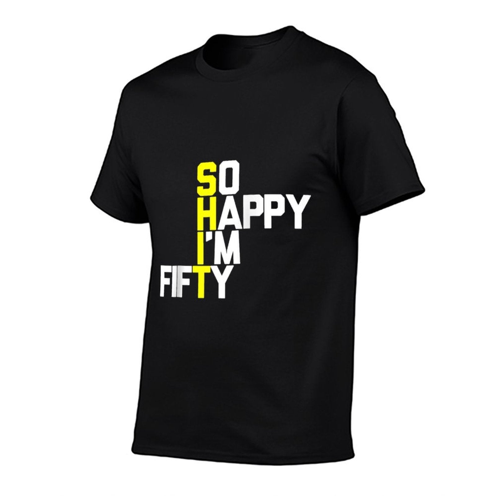 50th Birthday So Happy I'm 50 - Funny 50th Birthday Raglan Baseball  Ribbed Collar T-Shirt