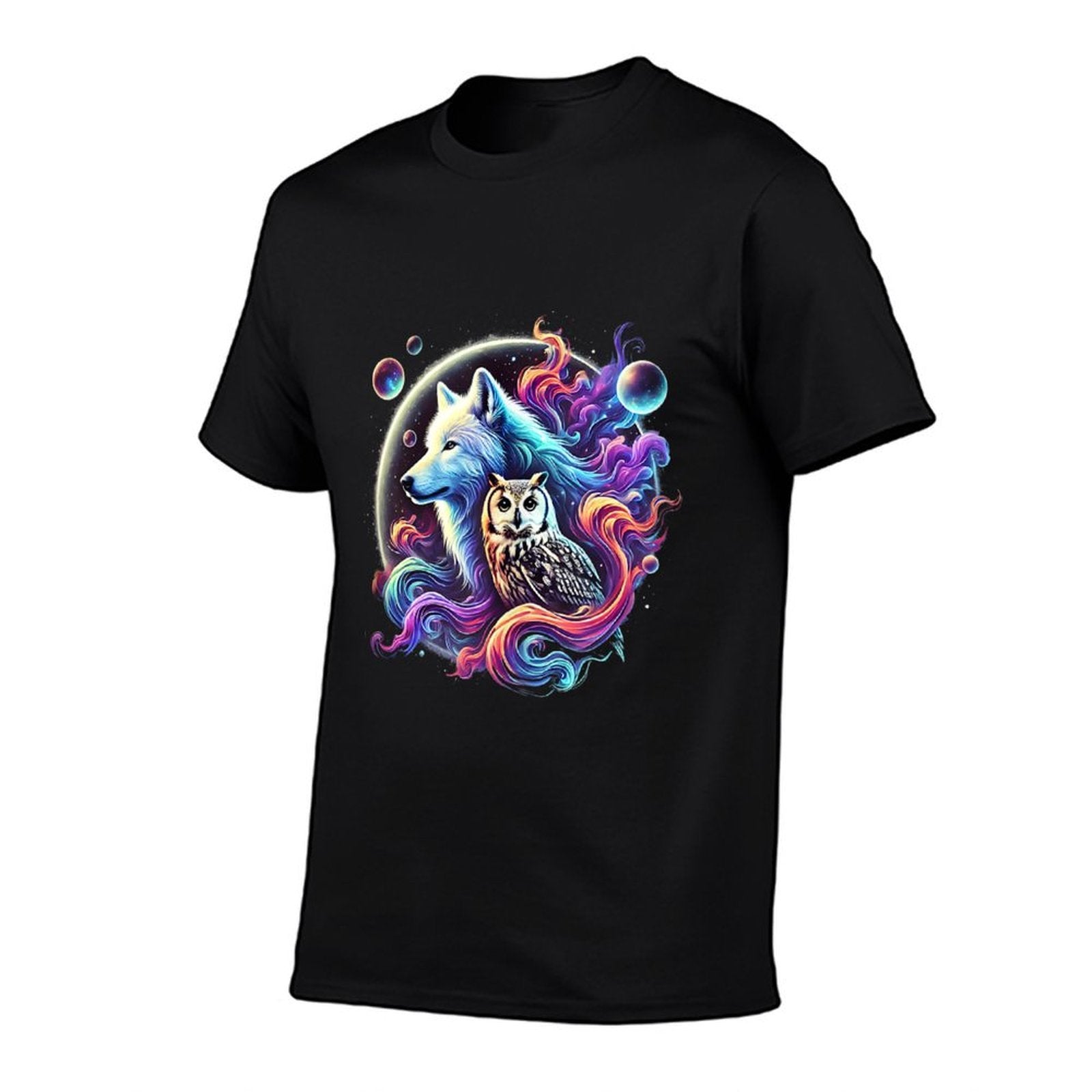 Mystical Wolf And Owl Graphic Design  Vintage-inspired T-Shirt