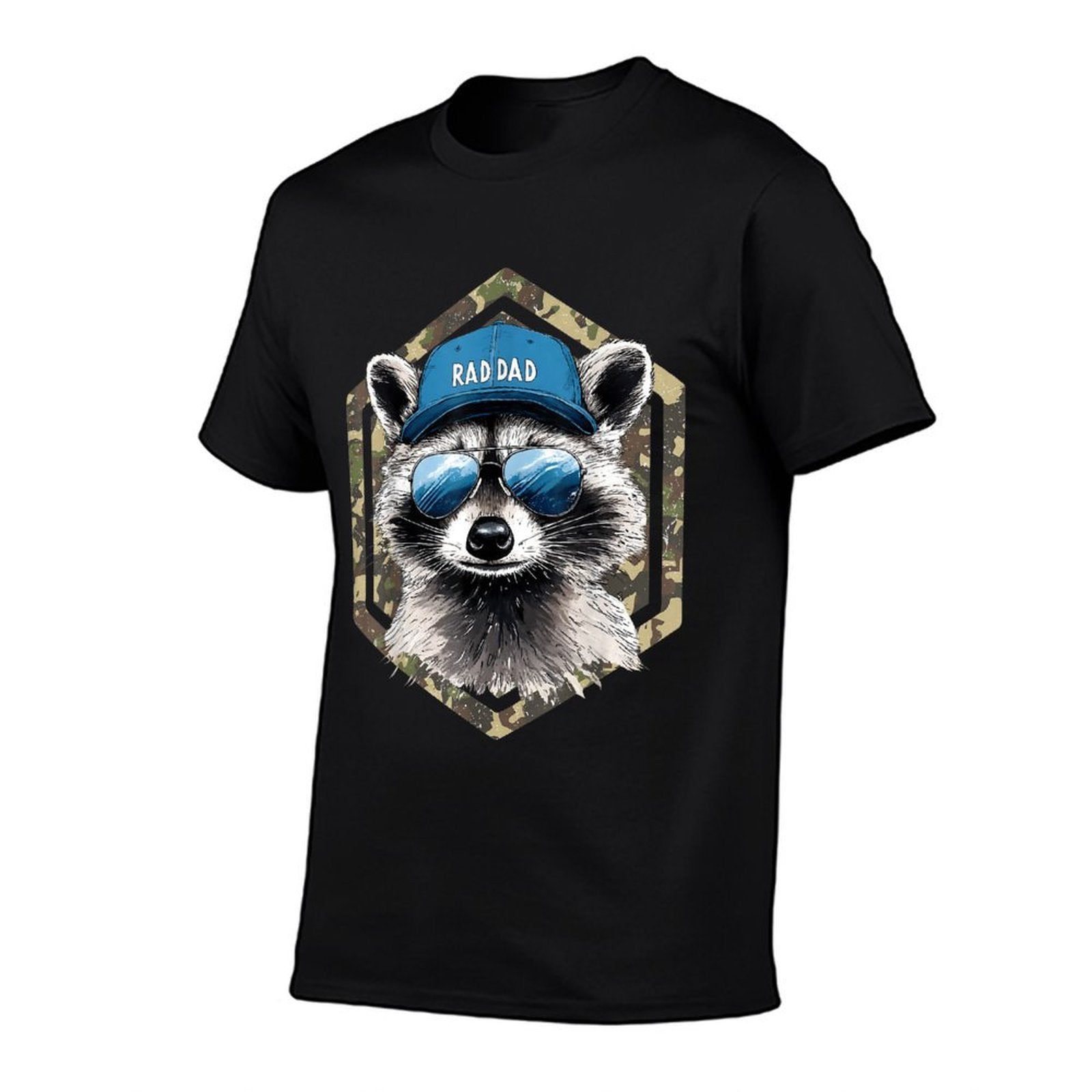 Rad Dad Camo Dad Retro Fathers Day Funny Raccoon  Slim-fit Cut T-Shirt