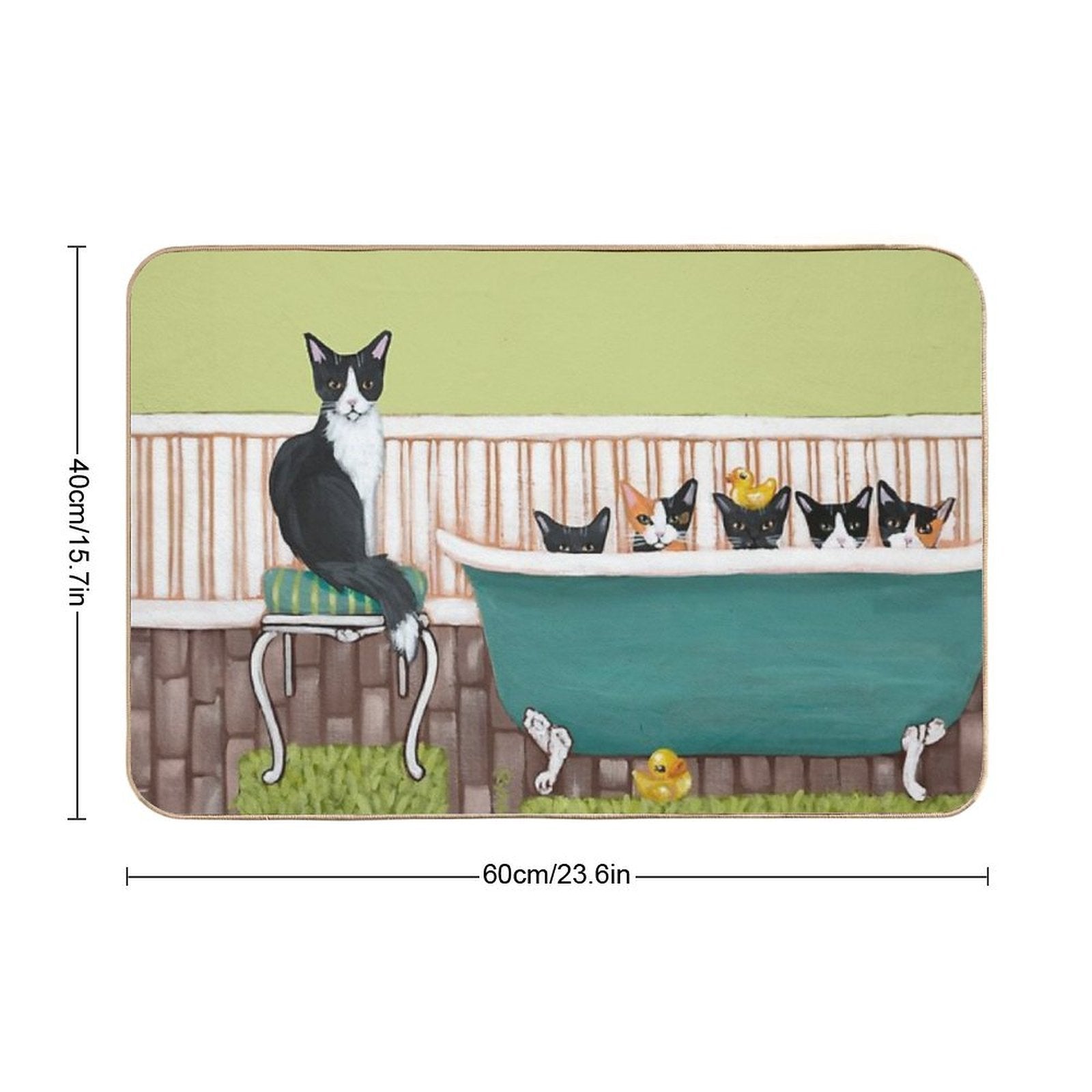 The Kittens Bath Time  Long-Lasting Bath Mat
