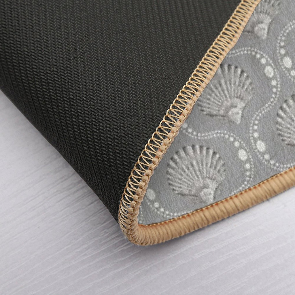 Scallops And Spots Neutral Mocha And Sepia Brown  Versatile Bath Mat