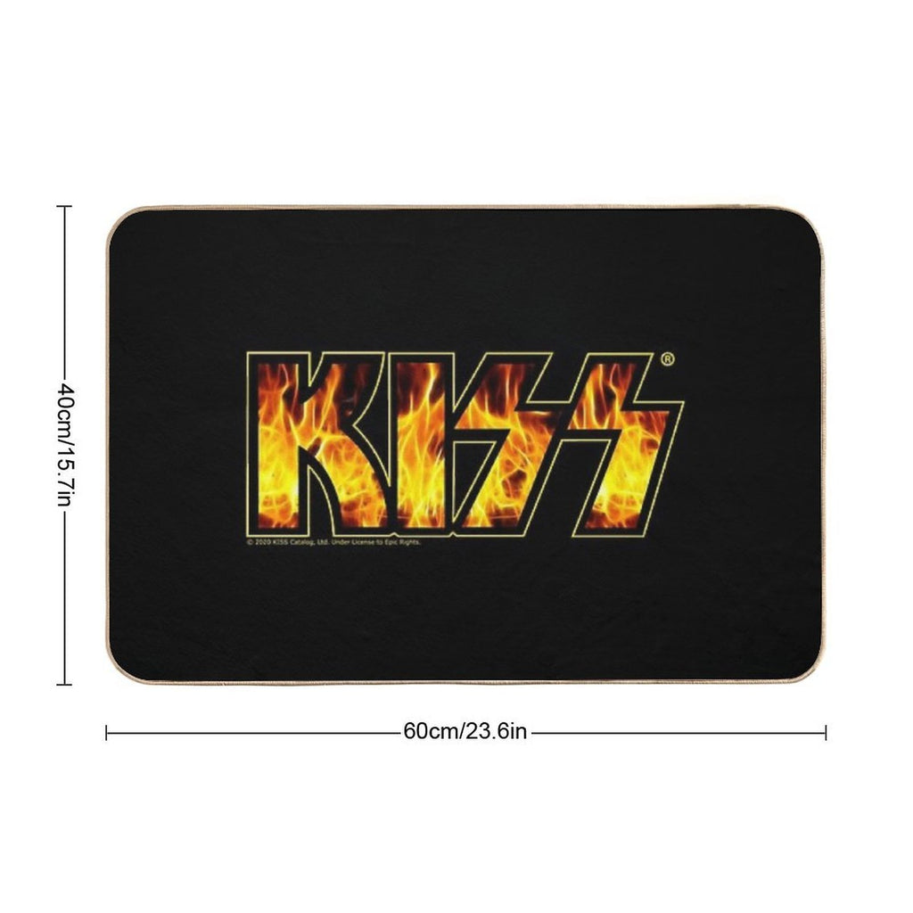 KISS Band Flames Logo Design  Non-Slip Bath Mat