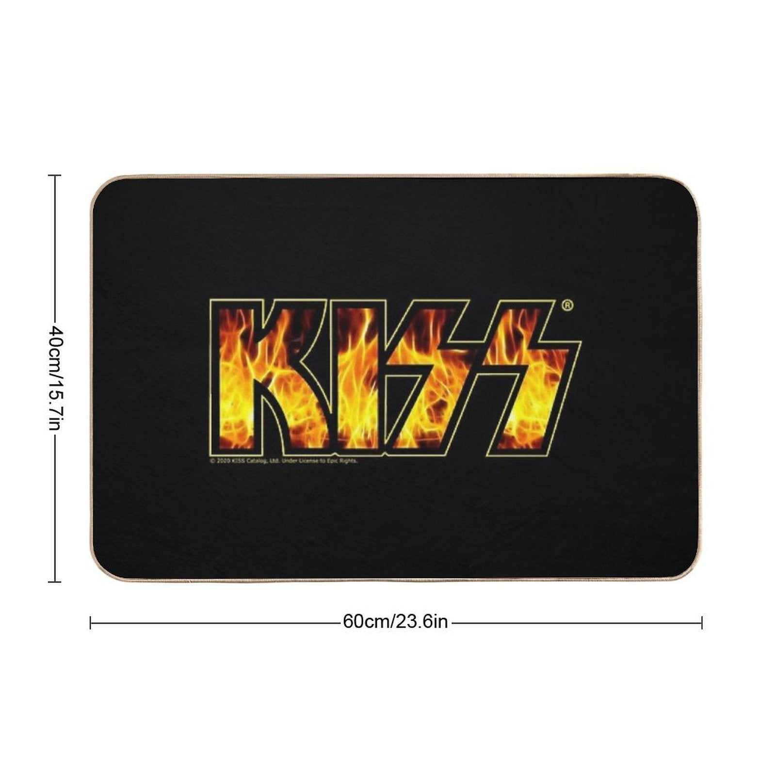 KISS Band Flames Logo Design  Non-Slip Bath Mat