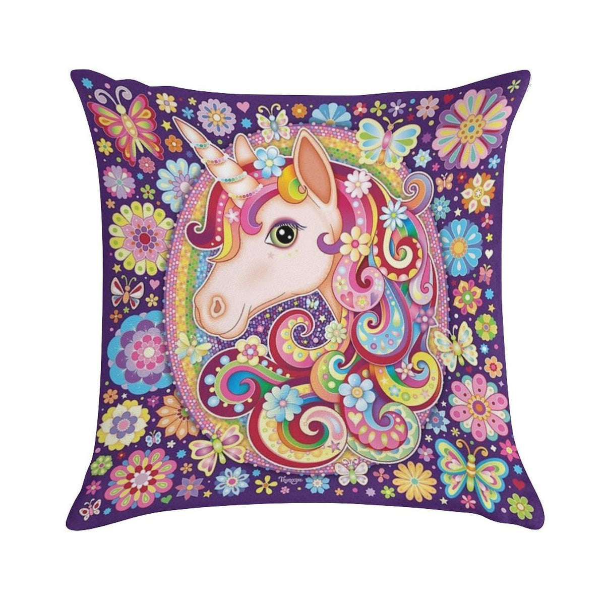 Unicorn Rainbow Art - Colorful Unicorn Art by Thaneeya McArdle Soft Multiple Sizes Throw Pillow