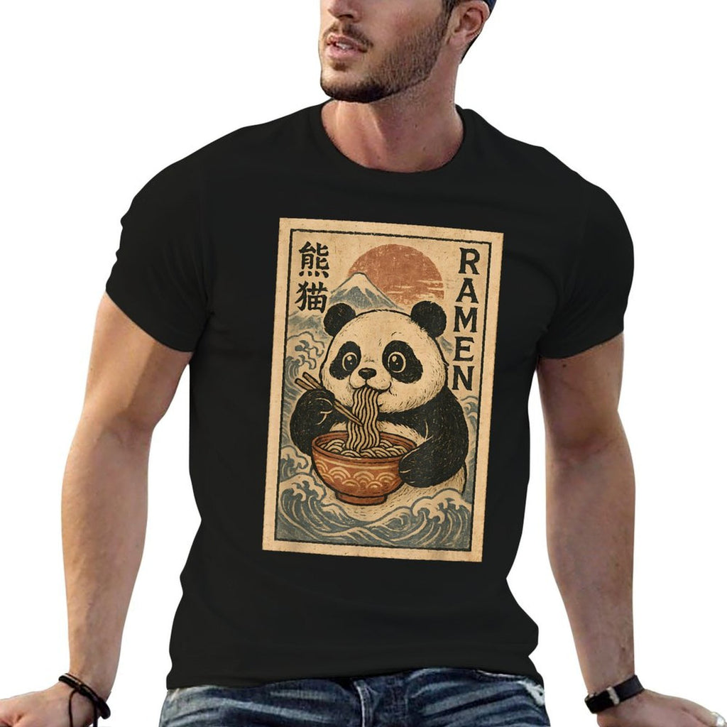 Vintage Japanese Noodle Cute Kawaii Anime Panda Ramen Gifts  Classic T-Shirt