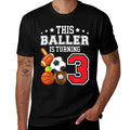 Kids 3rd Birthday Sports Birthday Theme 3 Year Old Boy  Odor-resistant T-Shirt