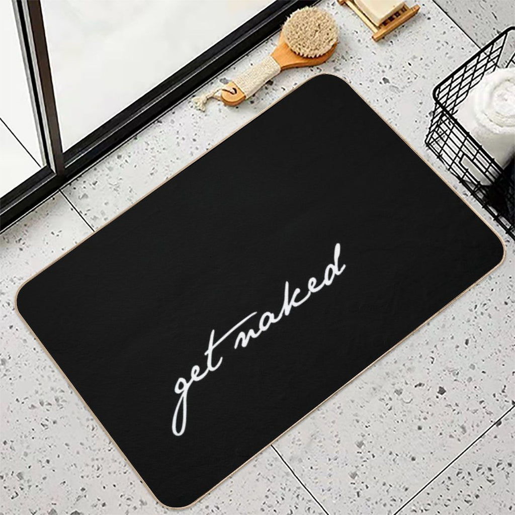 Get Naked Black Bathroom Decor  Absorbent Bath Mat