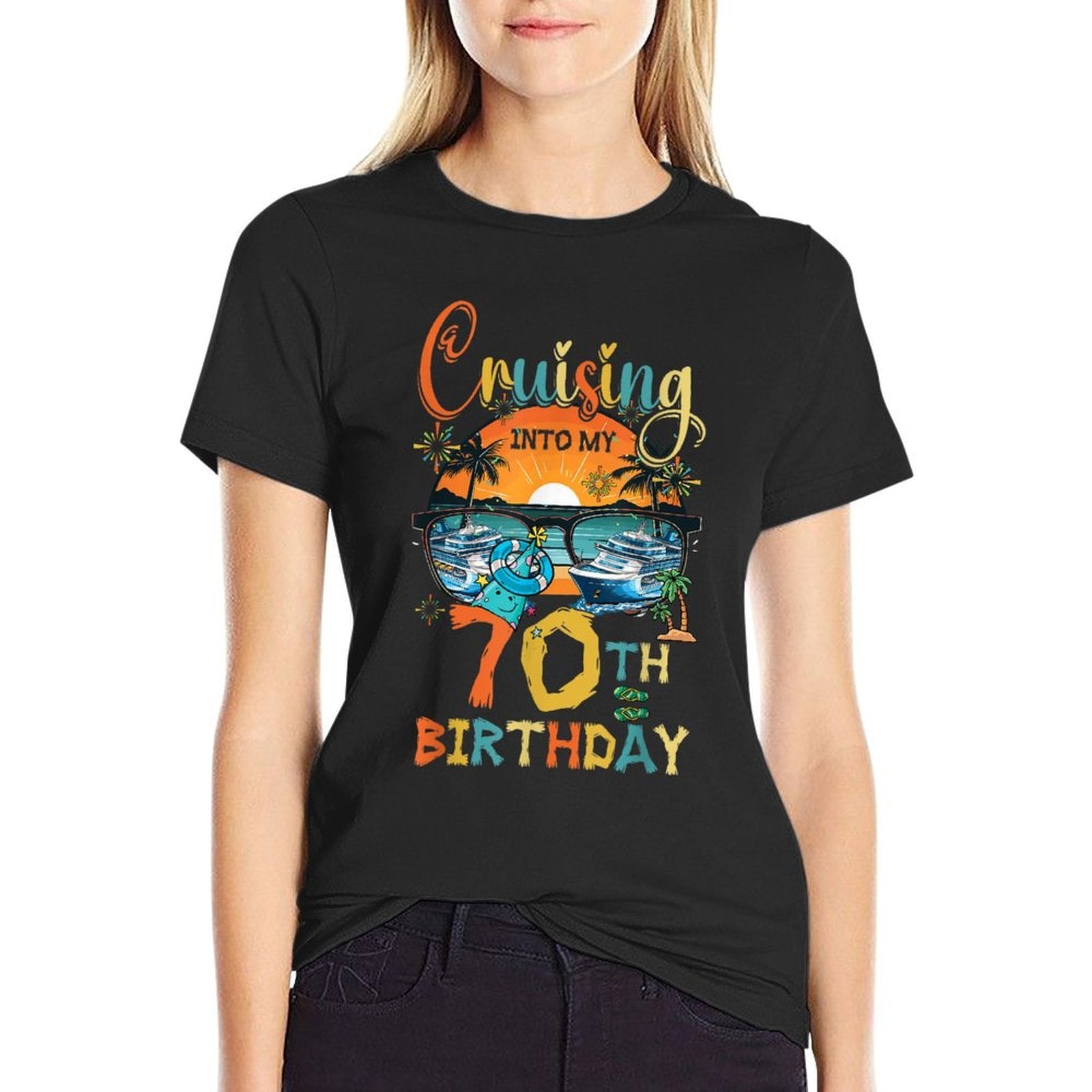 Cruising Into My 70Th Birthday Family Cruise 70th Birthday  Affordable Price T-Shirt