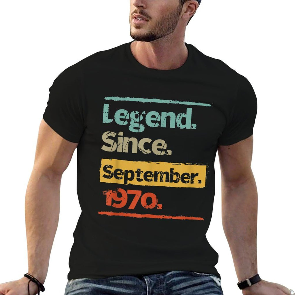 Vintage Retro Legend Since September 1970 50th Birthday Gift  Heathered Texture T-Shirt