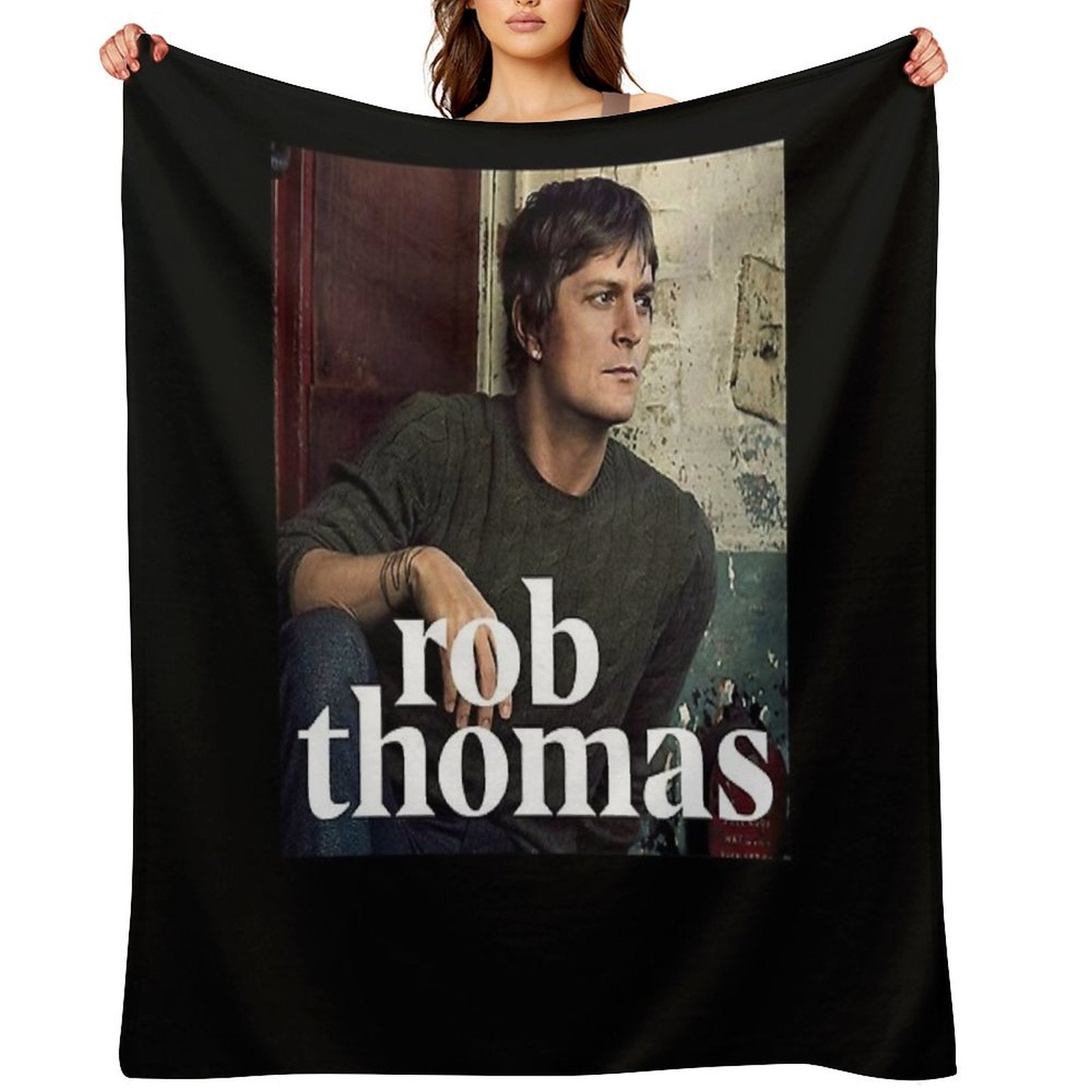 Rob Thomas Singer Music Band Classic Plush Throw Blanket