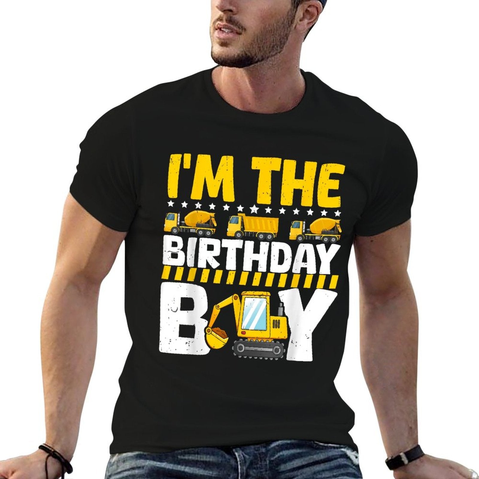 Family Theme Construction Birthday Party Supplies I'm The Birthday Boy Construction Theme Bday  Heathered Texture T-Shirt