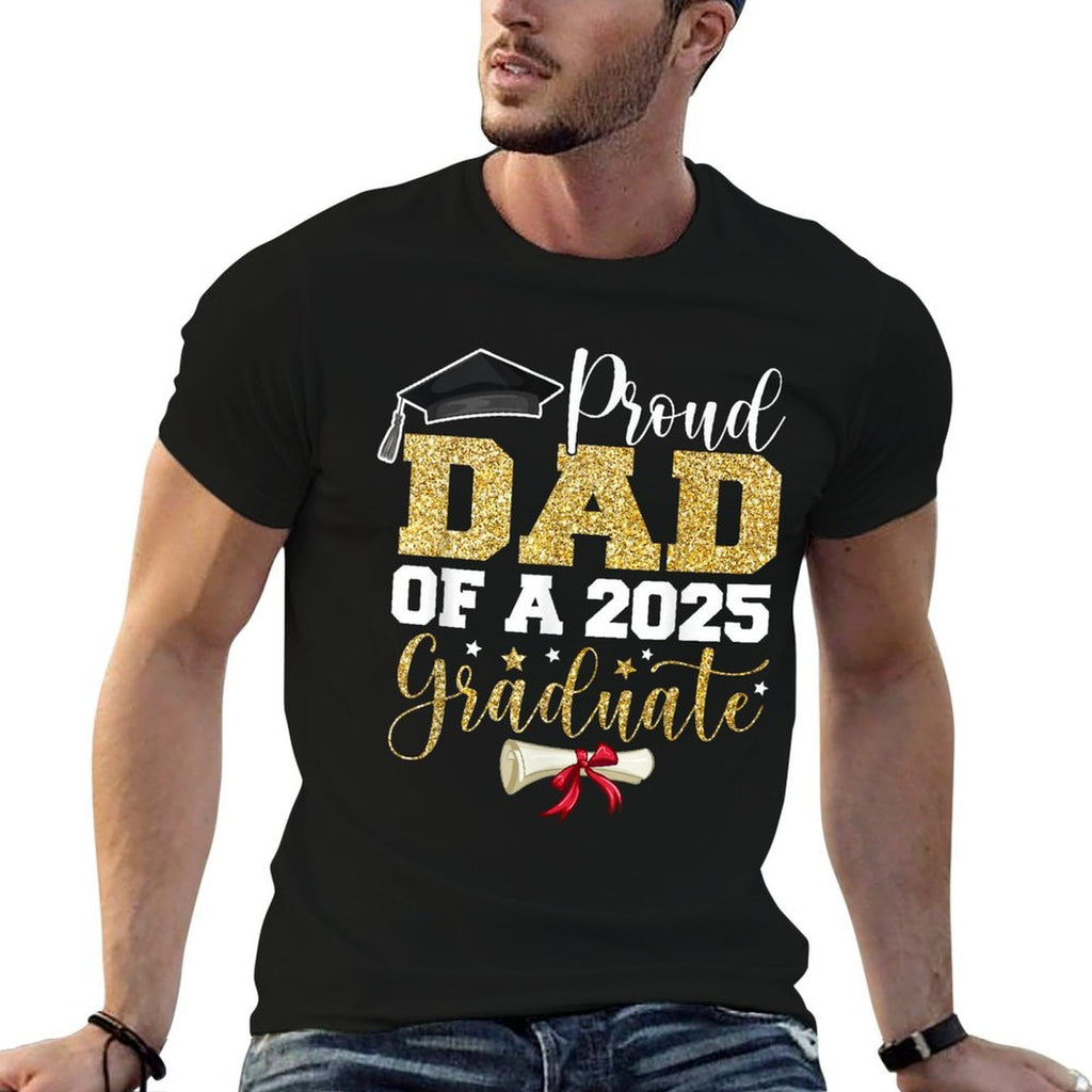 Proud Dad of A 2025 Graduate Senior Class of 2025 Graduation  Rolled Sleeves T-Shirt