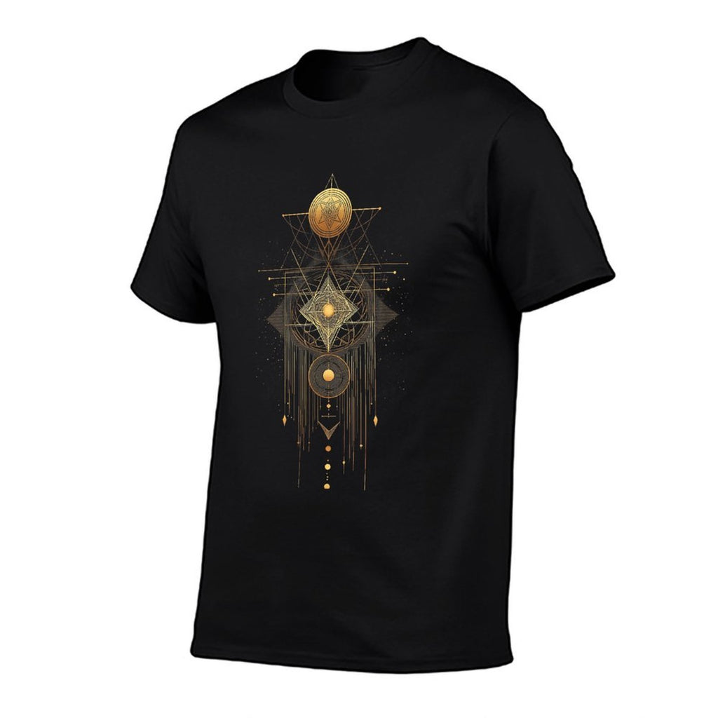 Sacred Geometry Metatron Abstract Art Deco Spiritual Yoga  Summer-ready Fabric T-Shirt