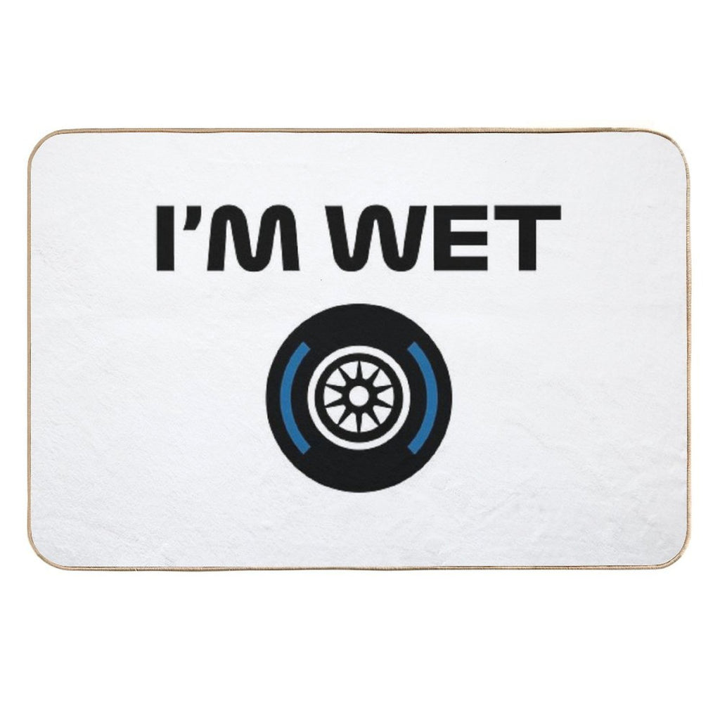 Funny Design I'm Wet (Wet Tyre Design - Black)  Eco-Friendly Bath Mat