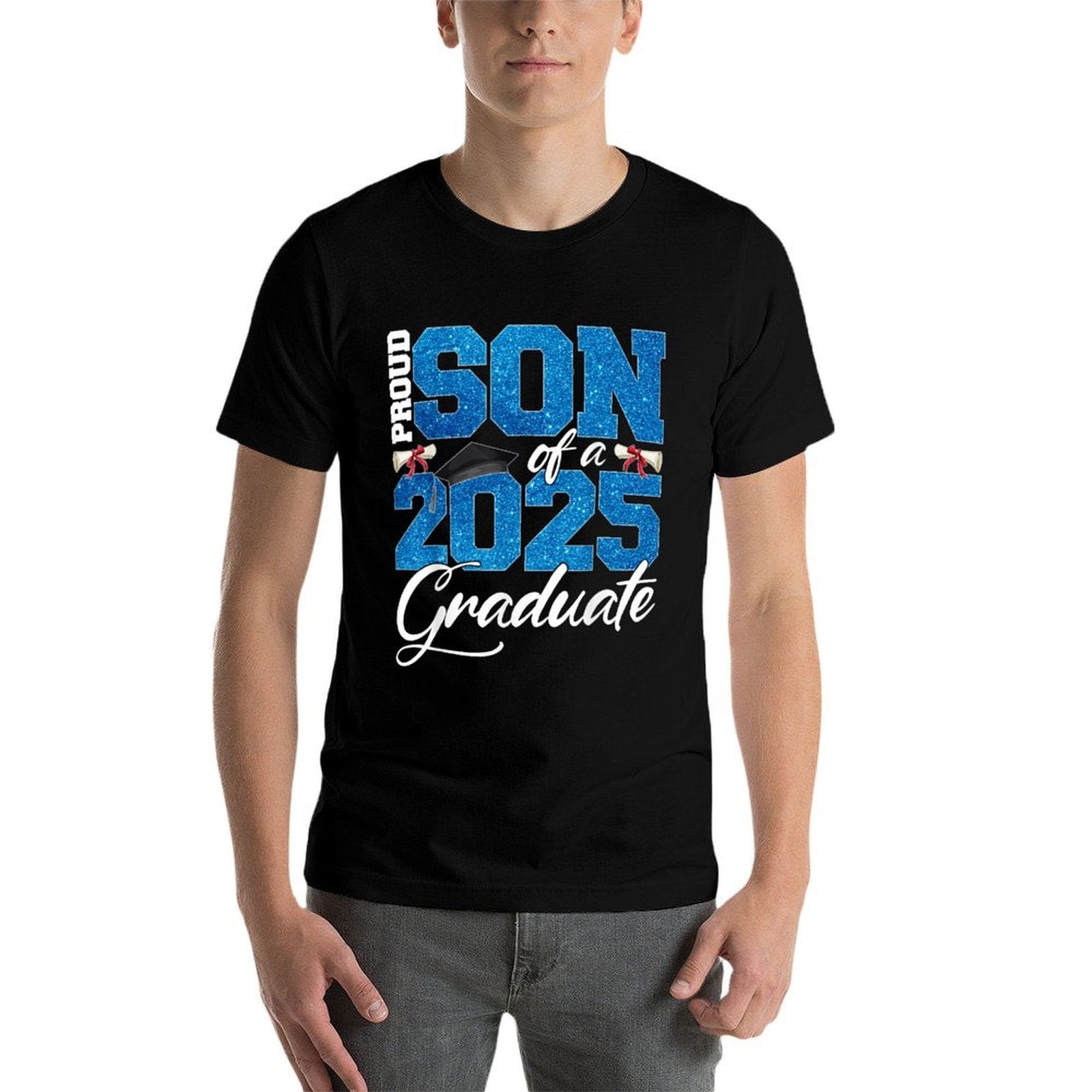 Proud Son Of A Class Of 2025 Senior Graduate Men Women  Heathered Texture T-Shirt