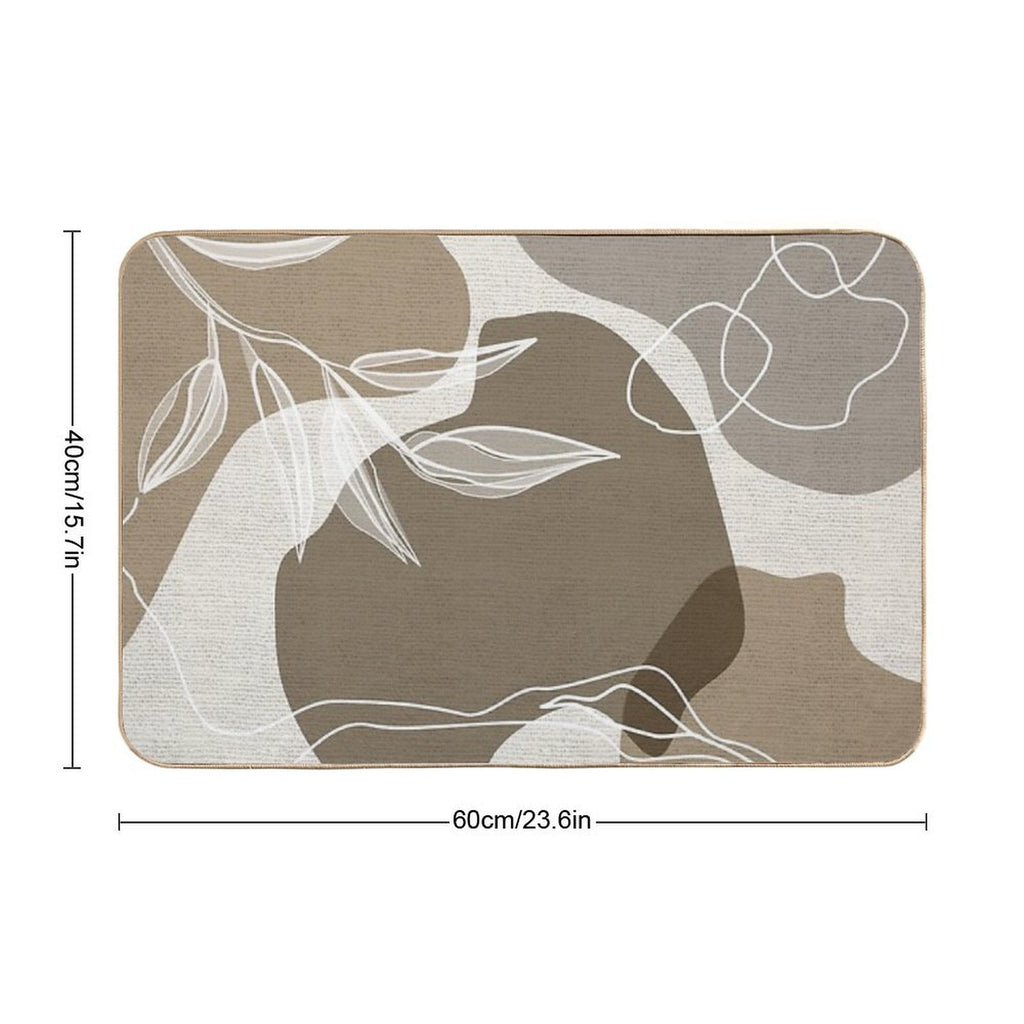 Leafy Lane in Neutral 1  Repositionable Bath Mat