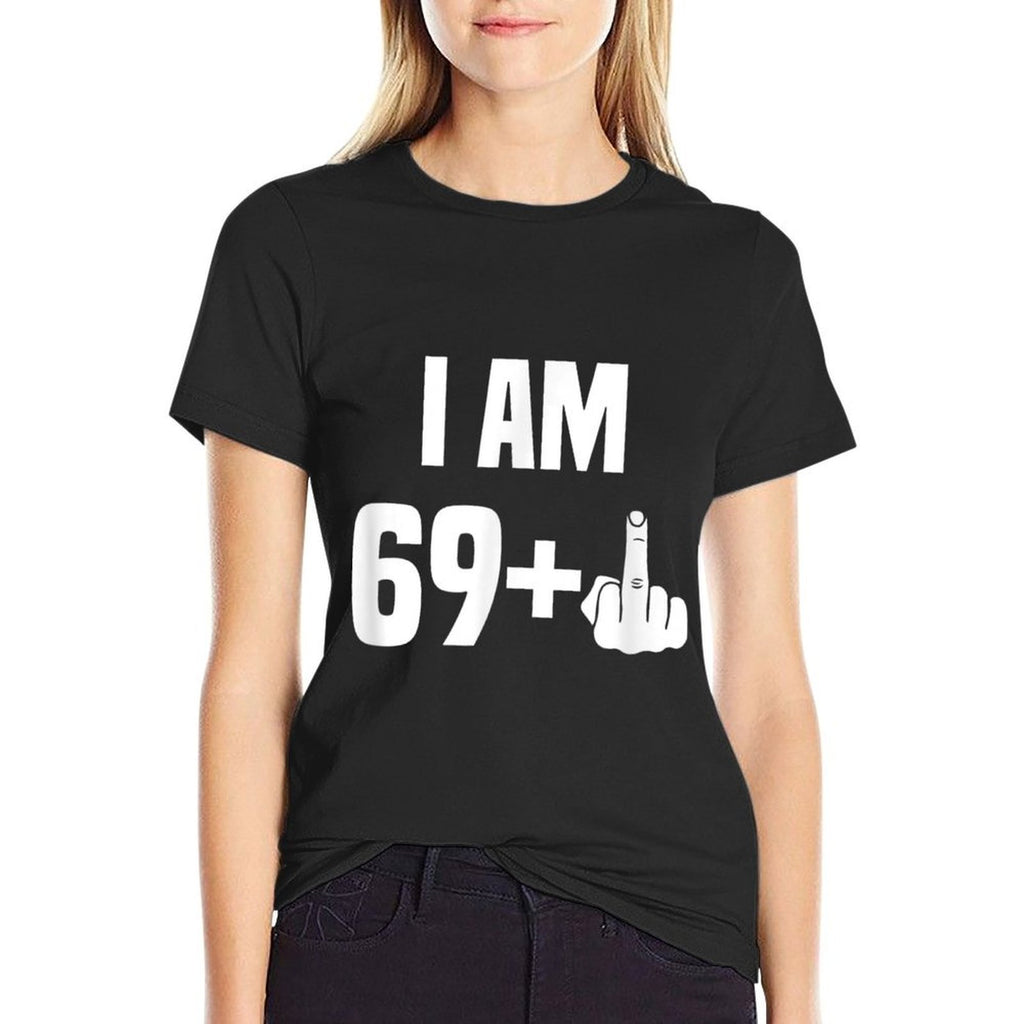 70 Birthday Funny 69+1 Saying Gift for 70th Birthday  Heathered Texture T-Shirt