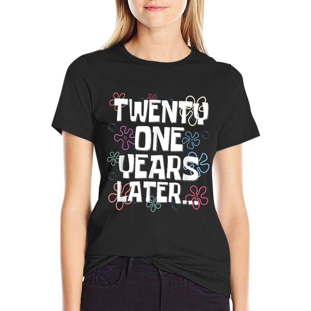 TWENTY ONE YEARS LATER 21 YEAR Old Birthday  Heathered Texture T-Shirt
