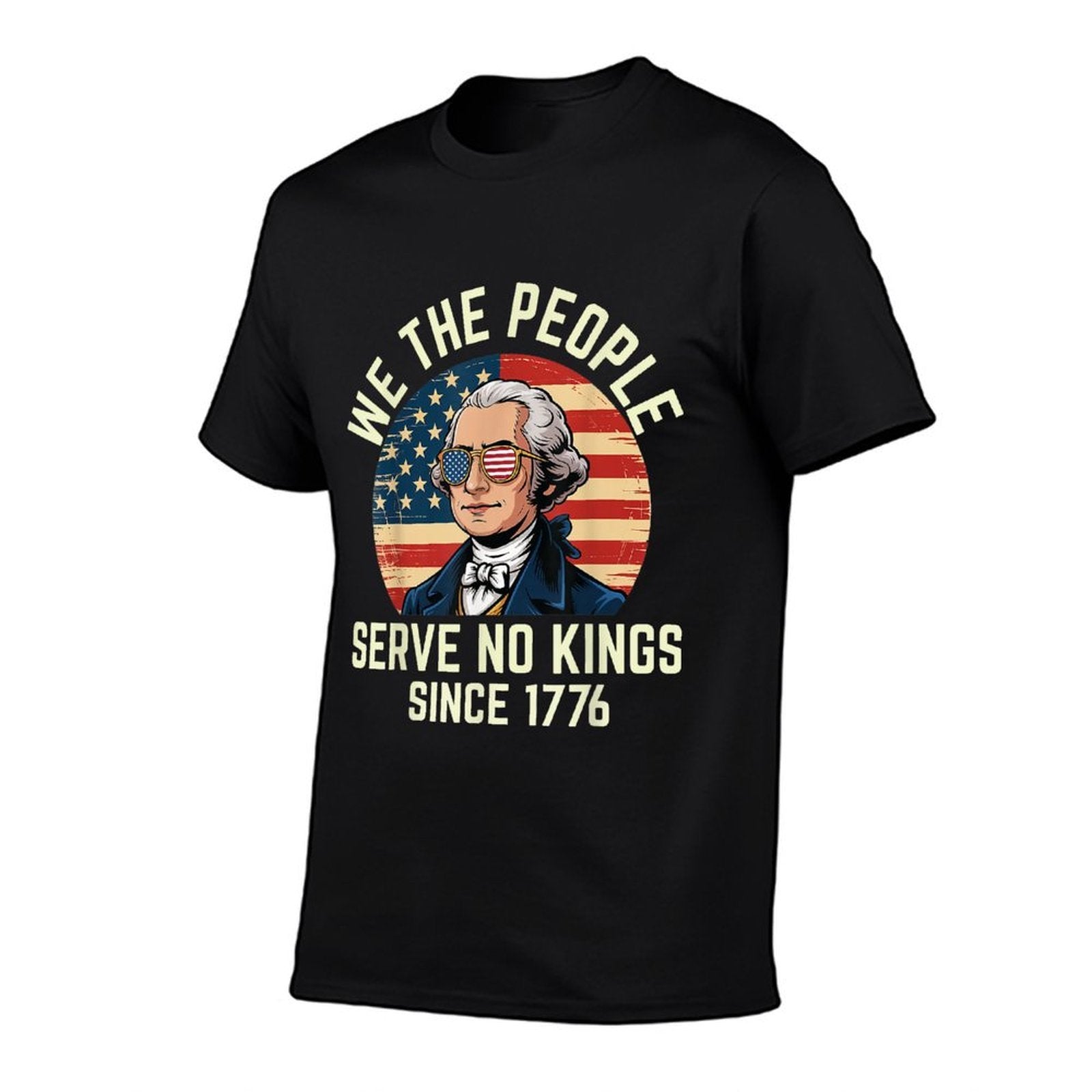 4th of July No King in USA 1776 Patriotic American  Oversized Silhouette T-Shirt