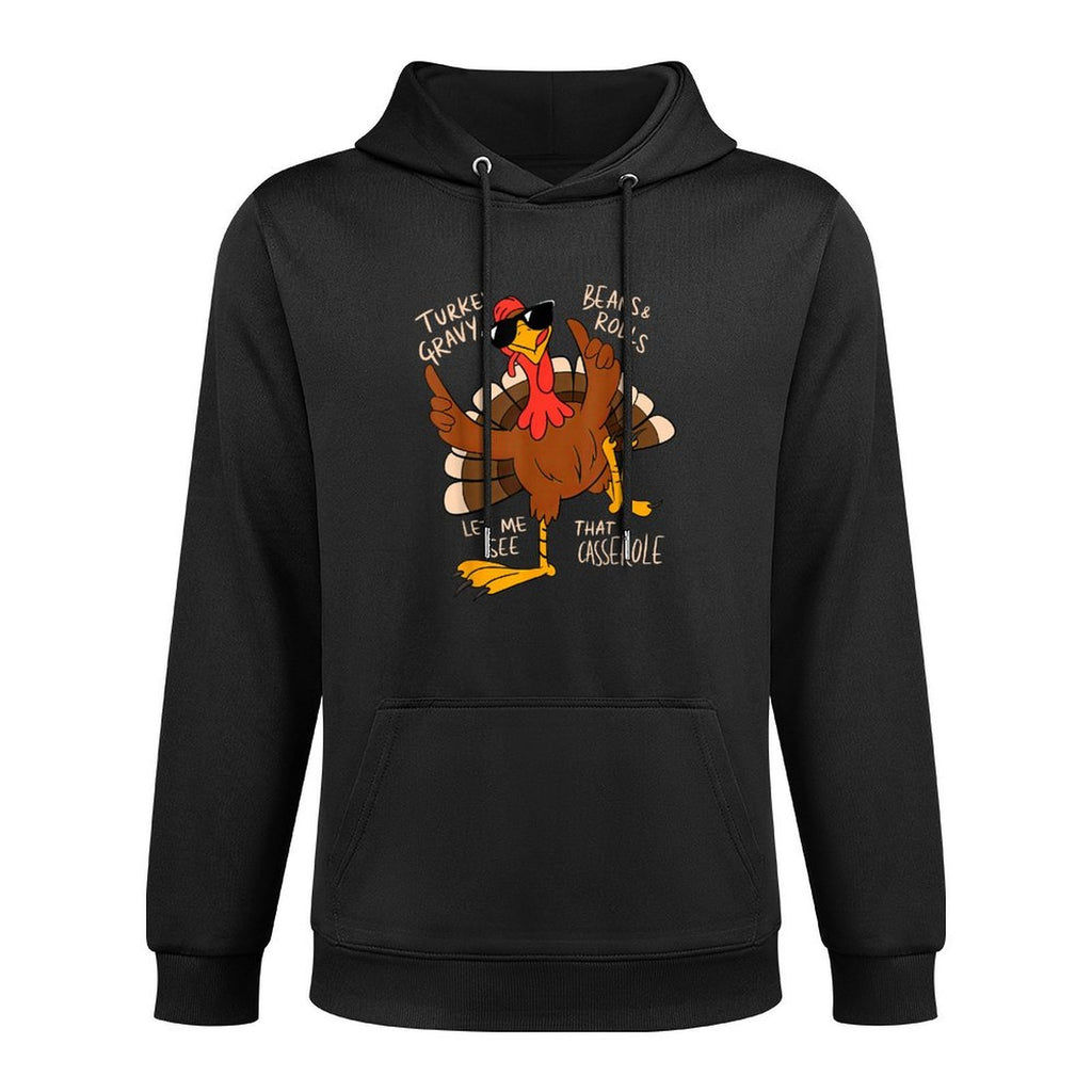 Turkey Gravy Beans And Rolls Casserole Funny Thanksgiving Kangaroo Pocket Hoodie