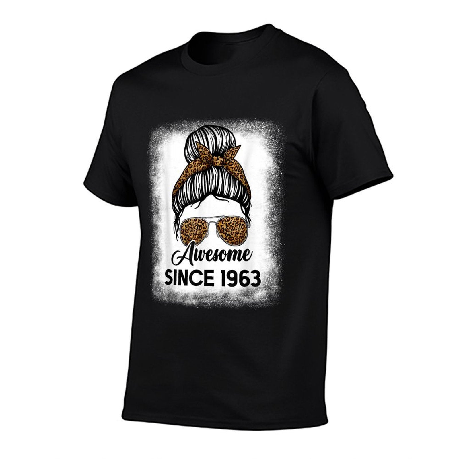 60th Birthdays For Women, Awesome Since 1963 Messy Bun  High-quality Stitching T-Shirt