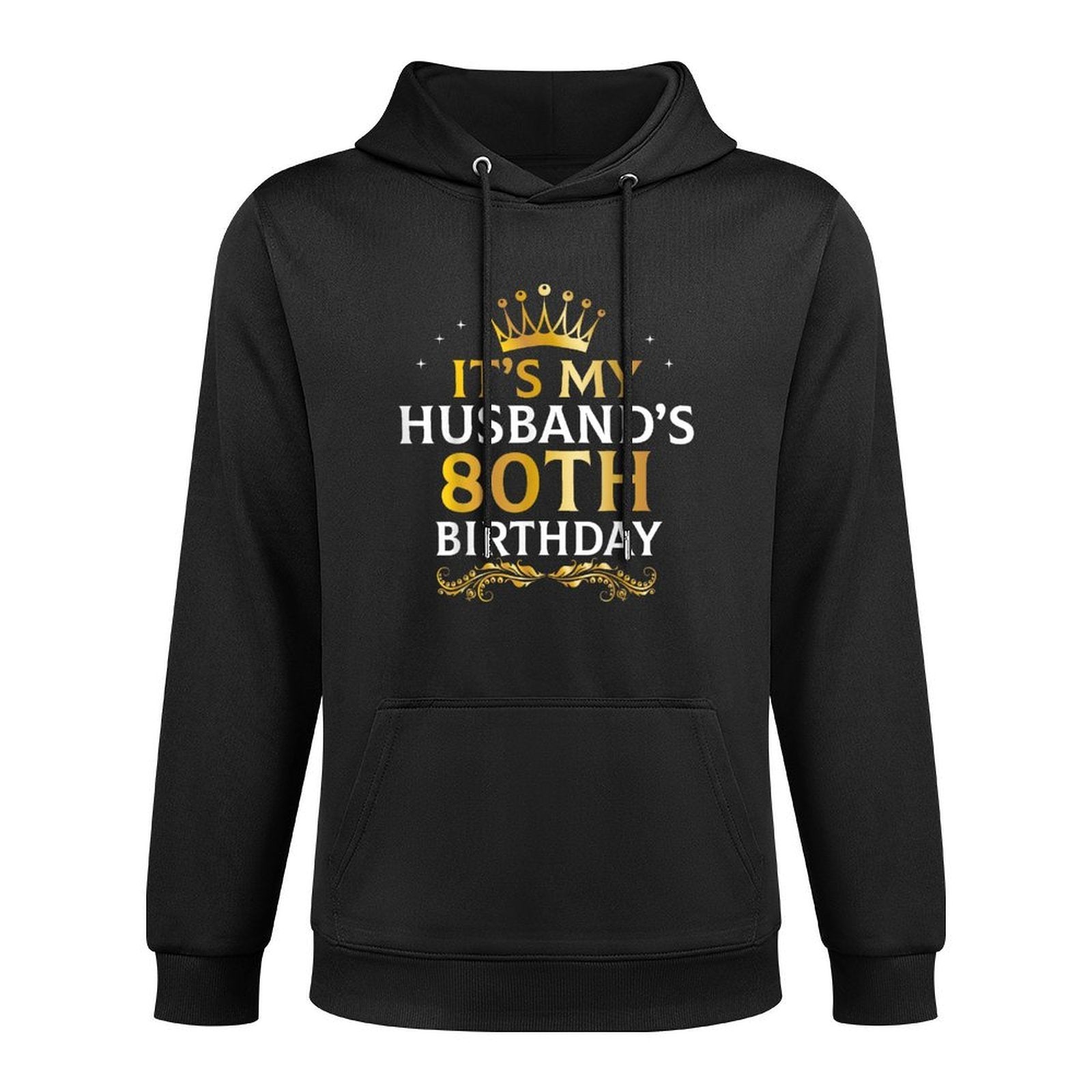 It's My Husband's 80 Year Old Birthday Couple 80th B-Day Cotton-Polyester Blend Hoodie