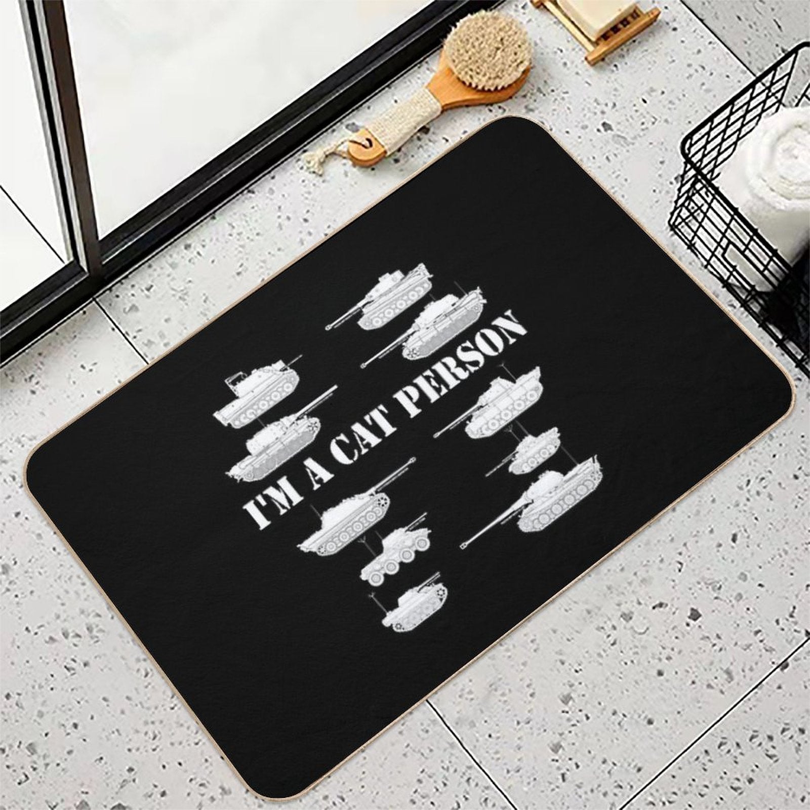 Im A Cat Person Ww2 10 German Tanks  Fade-Resistant Bath Mat