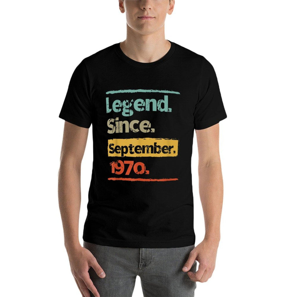 Vintage Retro Legend Since September 1970 50th Birthday Gift  Heathered Texture T-Shirt