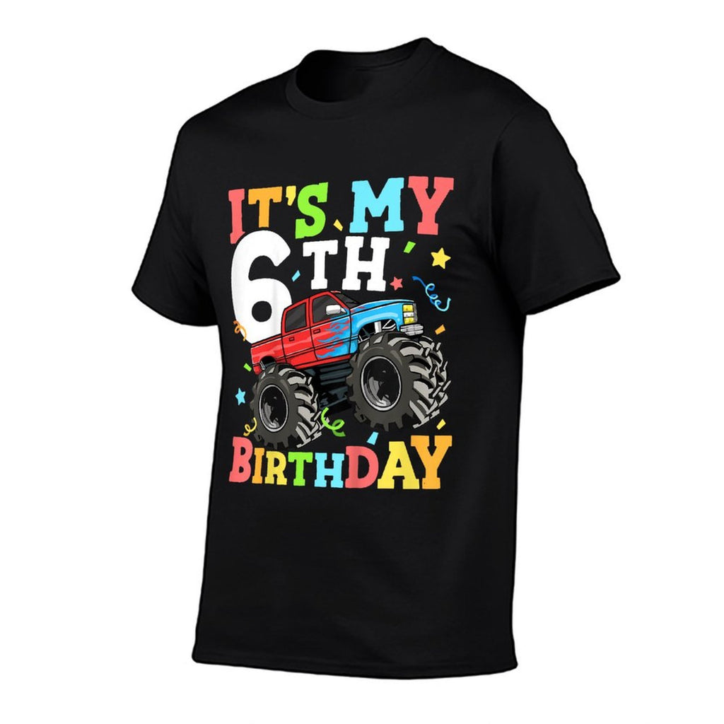 Kids Monster Truck It's My 6th Birthday Boy 6  Polyester Blend T-Shirt