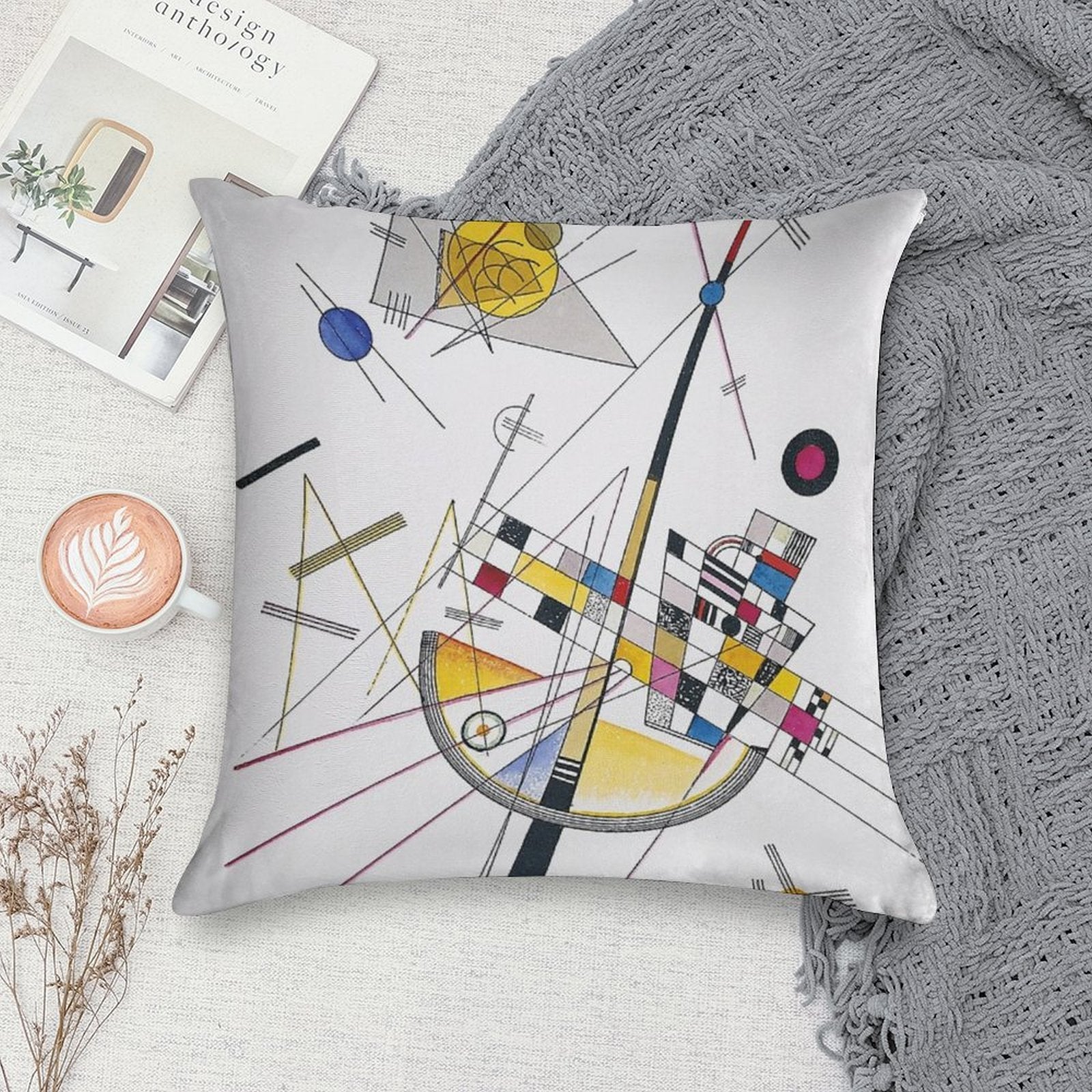 Wassily Kandinsky Delicate Tension Soft Gift Ready Throw Pillow