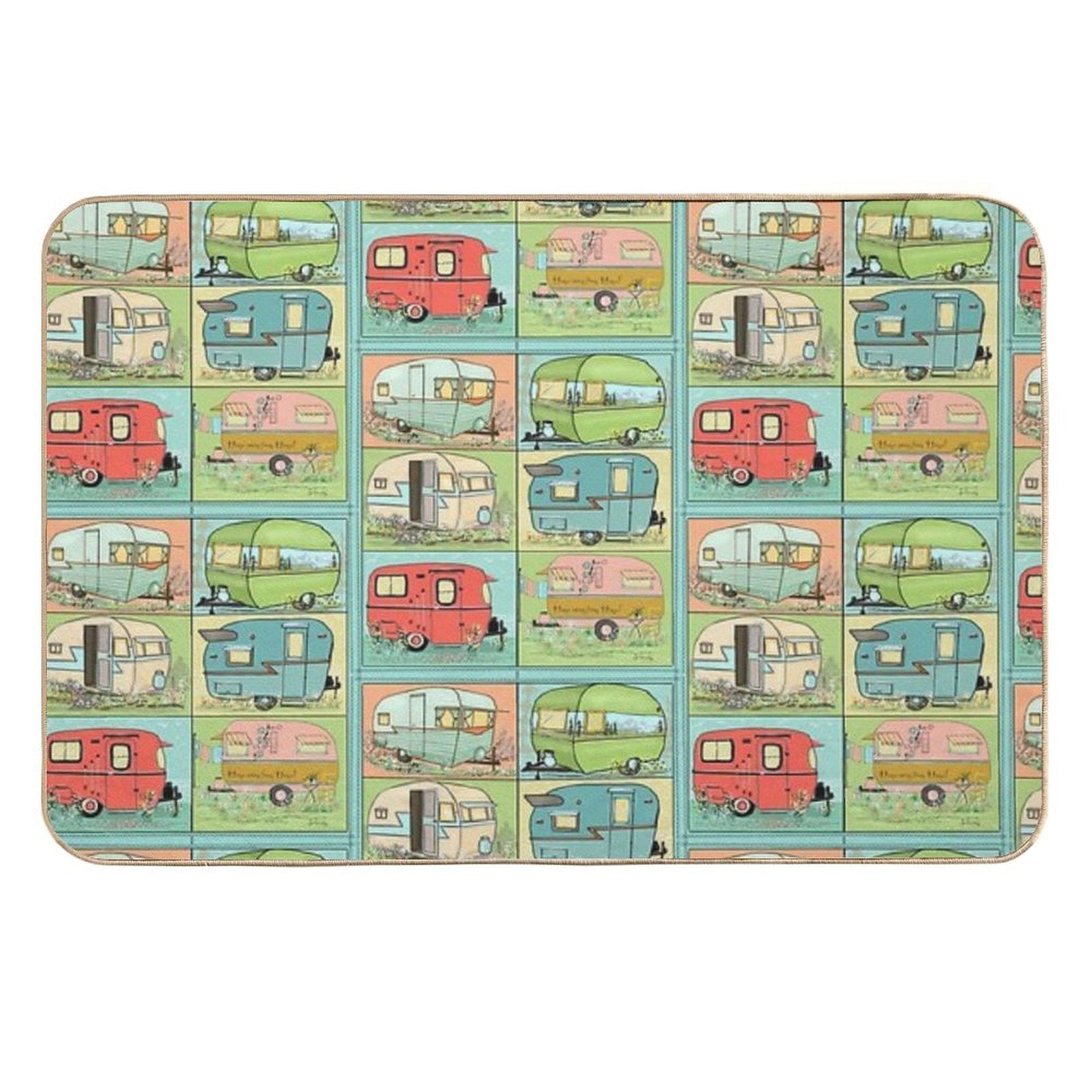 Camping Glamping in Vintage Trailers!  High-Traffic Bath Mat
