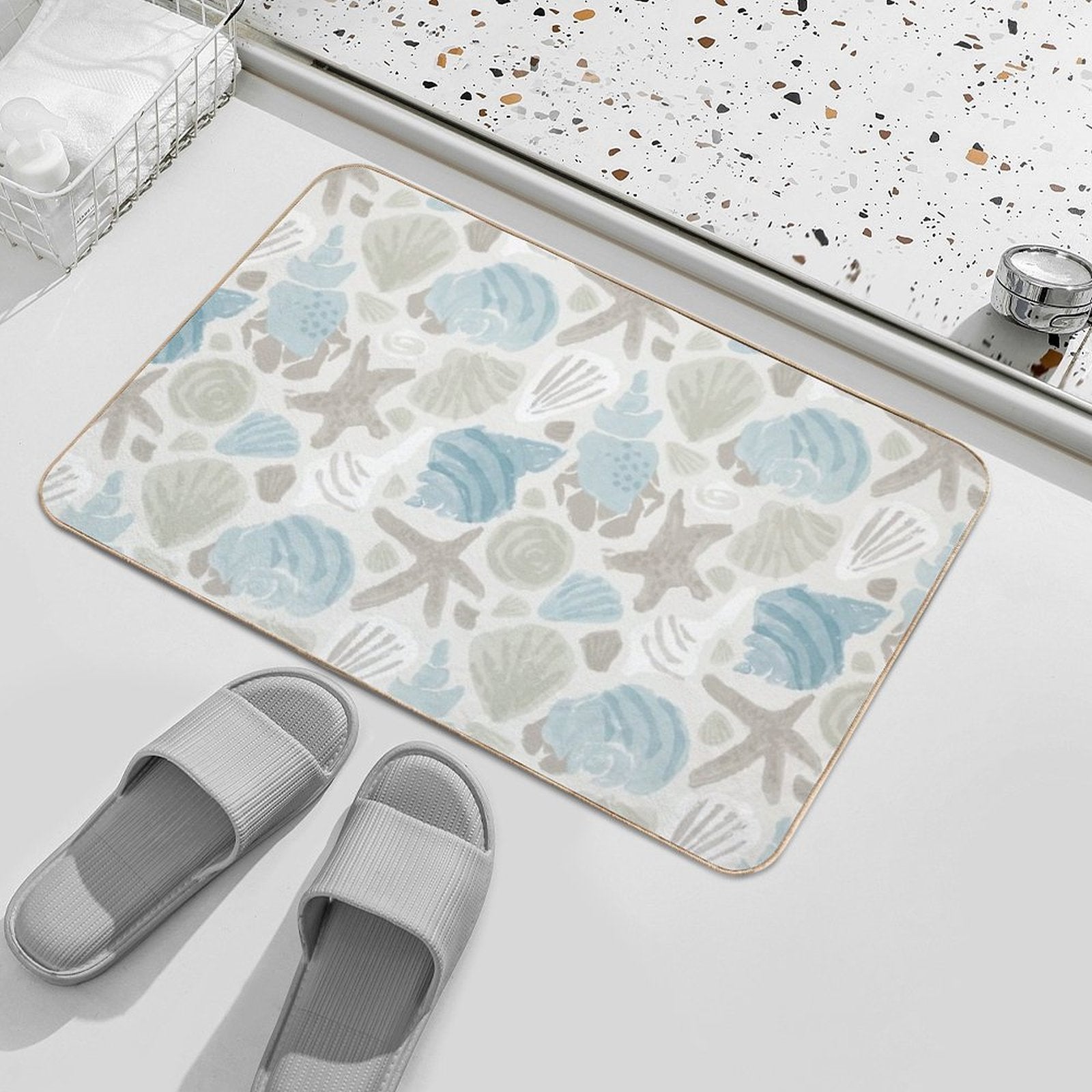 She Sells Seashells by The Seashore  Fade-Resistant Bath Mat