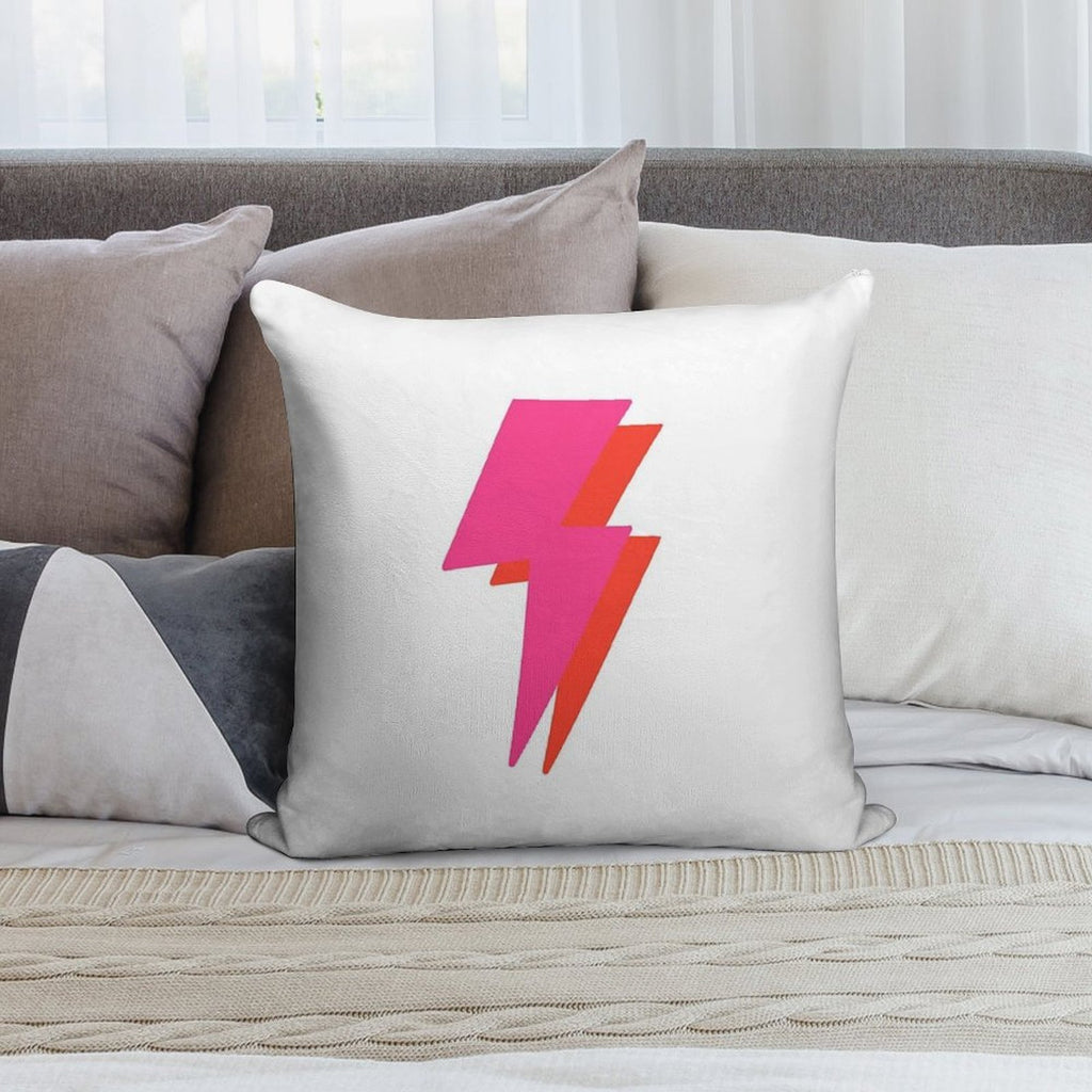 Neon Lightning Bolt Soft Anti-Pilling Throw Pillow