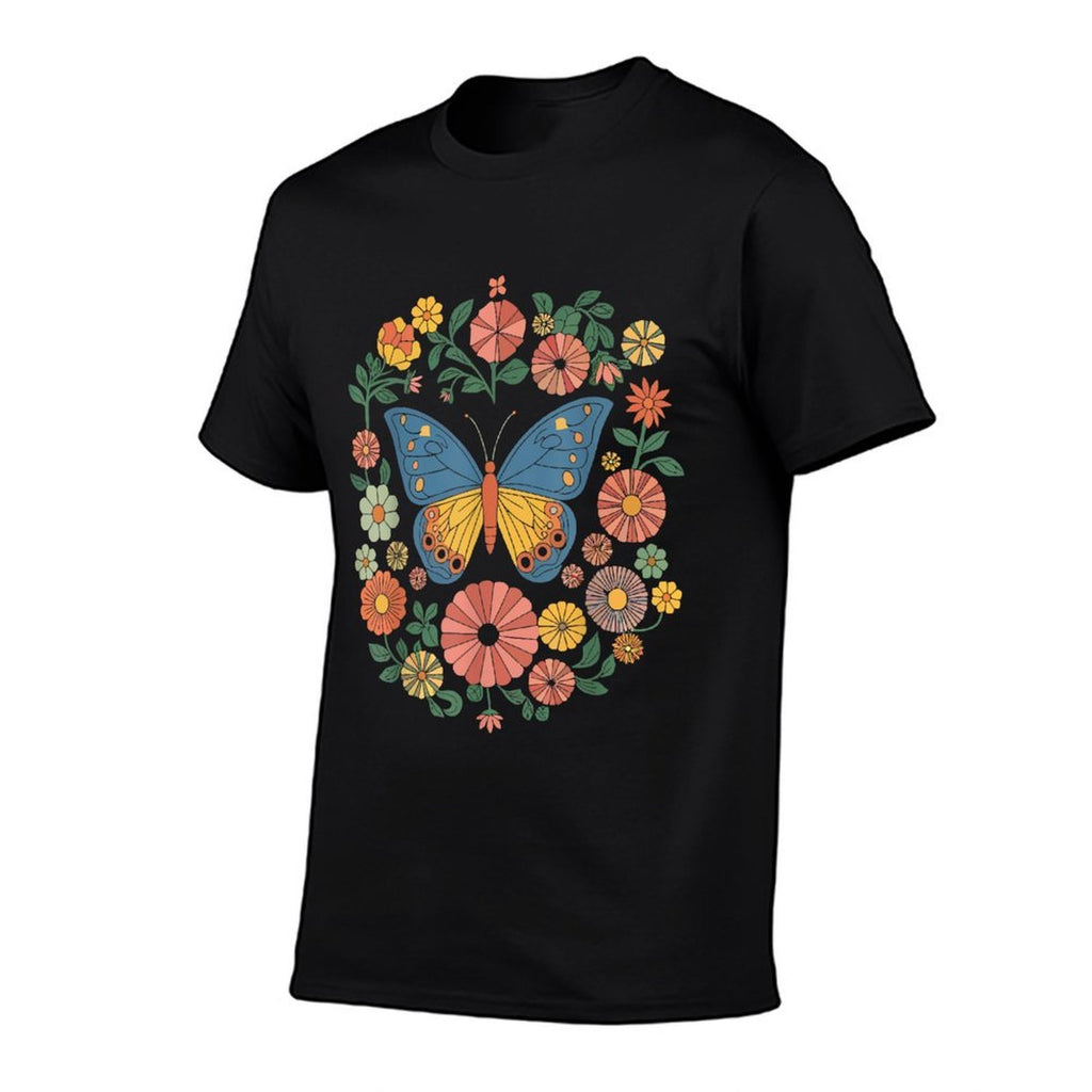 Aesthetic Butterfly With Flowers Delightful Nature Design  Classic T-Shirt