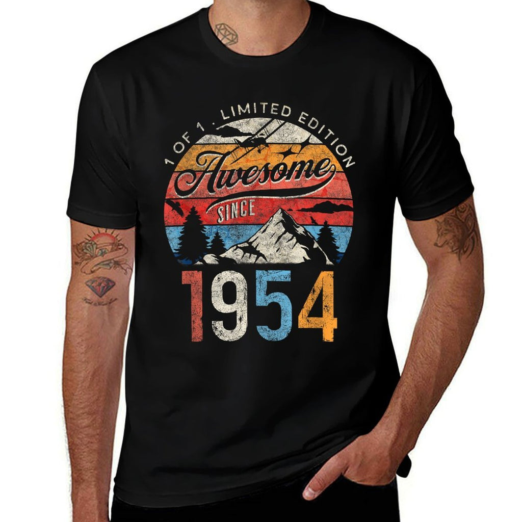 70 Year Old Vintage 1954 Limited Edition 70th Birthday  Heathered Texture T-Shirt