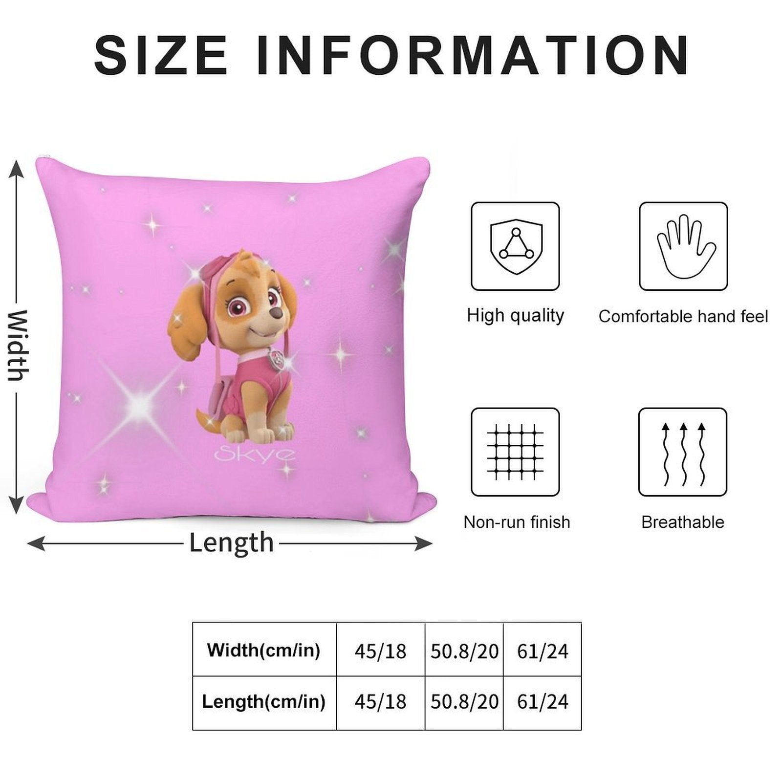 Paw Patrol Skye Pink Design Soft Gift Ready Throw Pillow