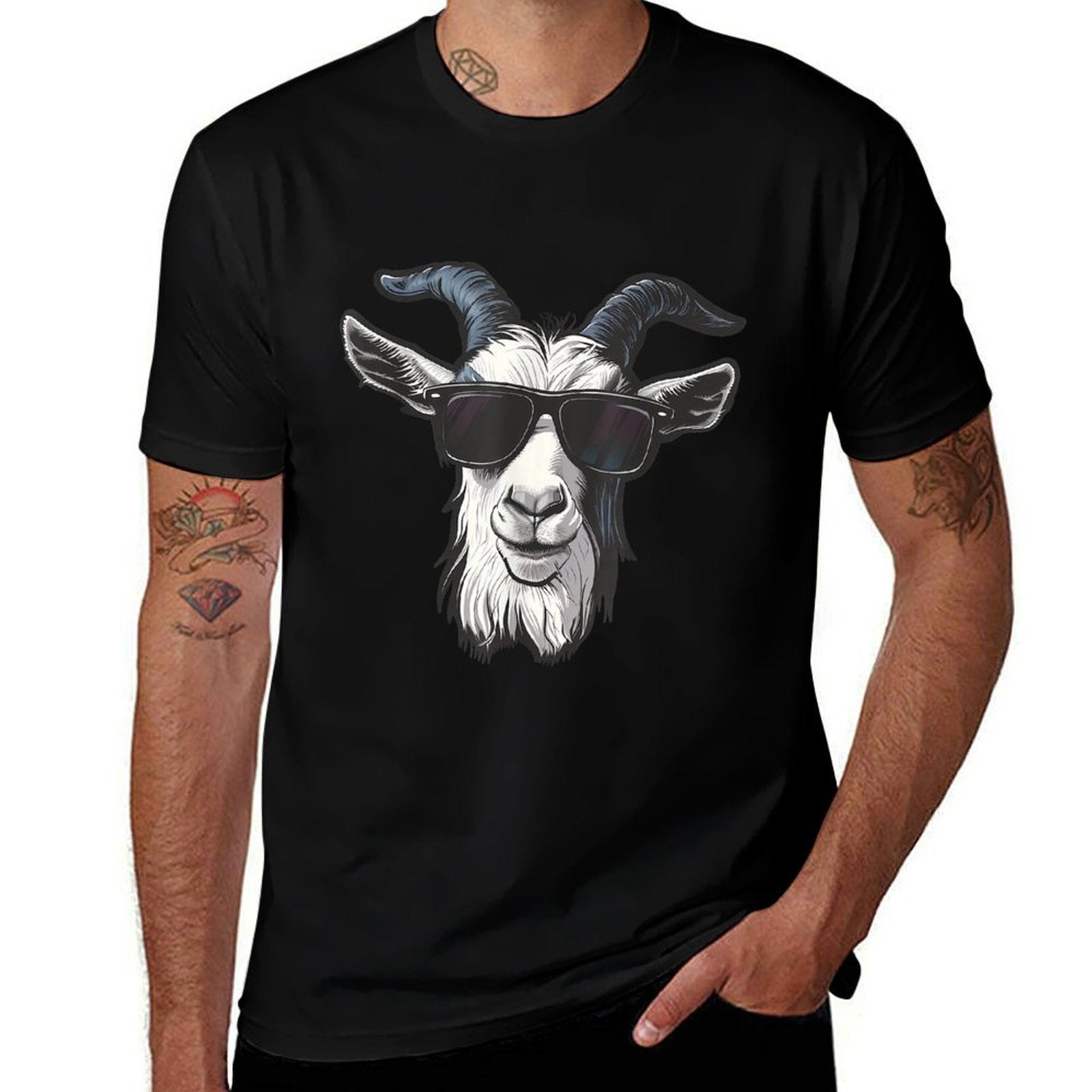 Goat Sunglasses Graphic  Versatile T-Shirt