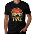 Vintage 1974 Limited Edition October 50th Birthday  High-quality Stitching T-Shirt