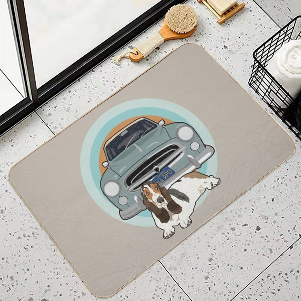 Columbo Car And Dog  Absorbent Bath Mat