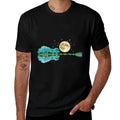 Acoustic Guitar Tree And Moon By The Lake Guitarist  Wrinkle-resistant T-Shirt