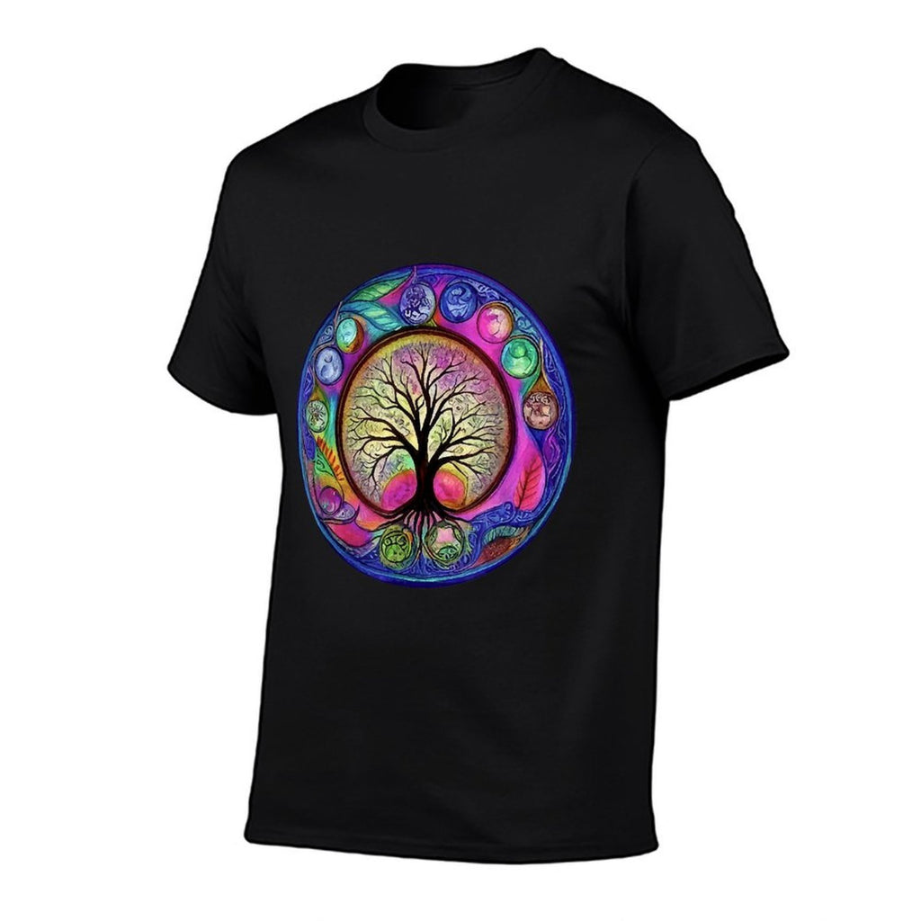 Chakra Whimsical Fantasy Tree of Life  Wrinkle-resistant T-Shirt