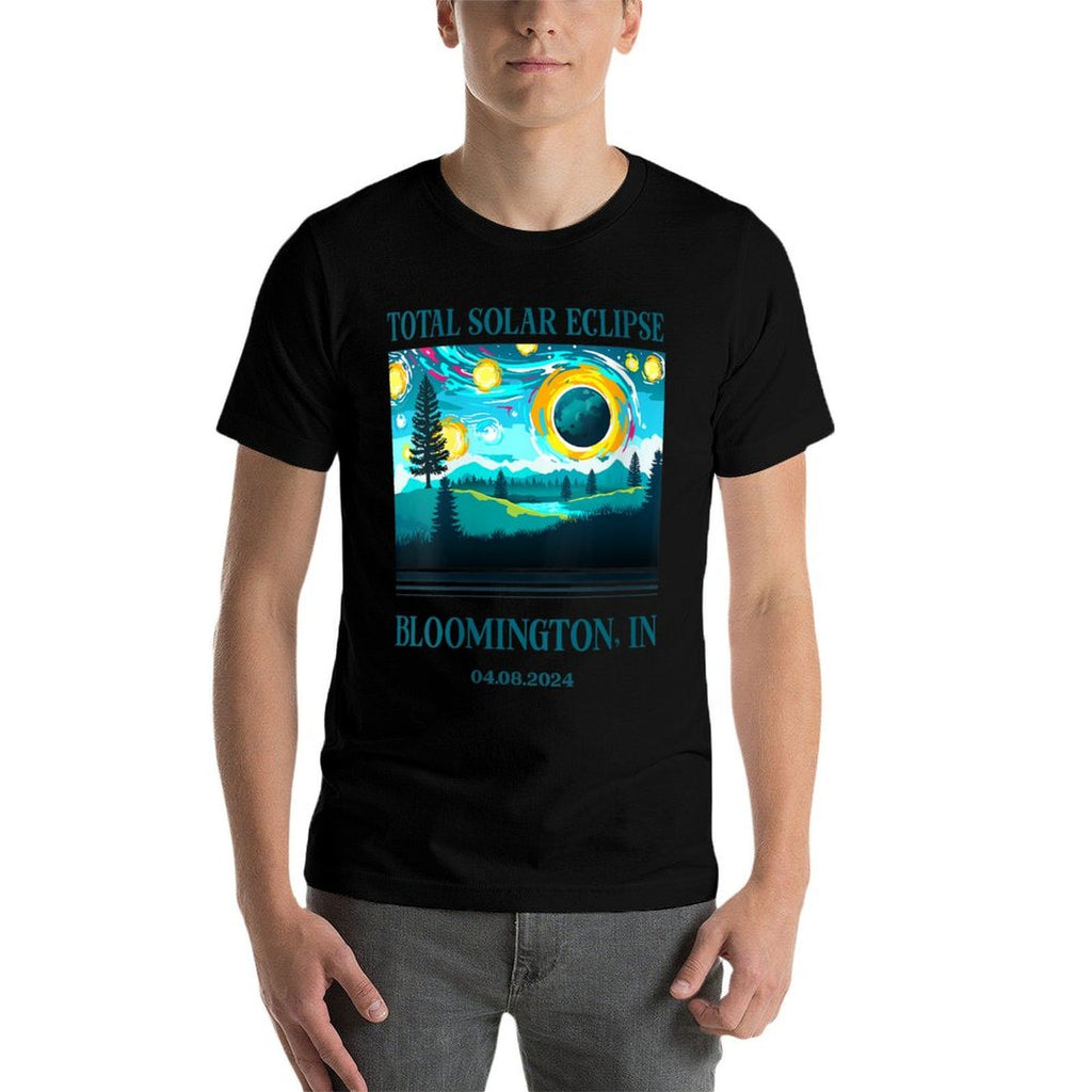 Womens 2024 Total Solar Eclipse Bloomington IN Totality Landscape  Eco-friendly Material T-Shirt