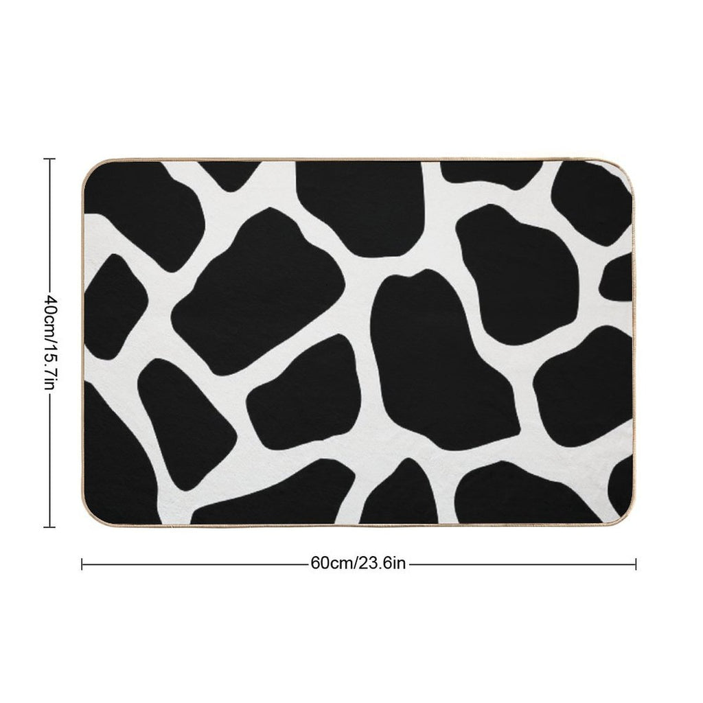 Black Abstract Pebbles Pattern  High-Traffic Bath Mat